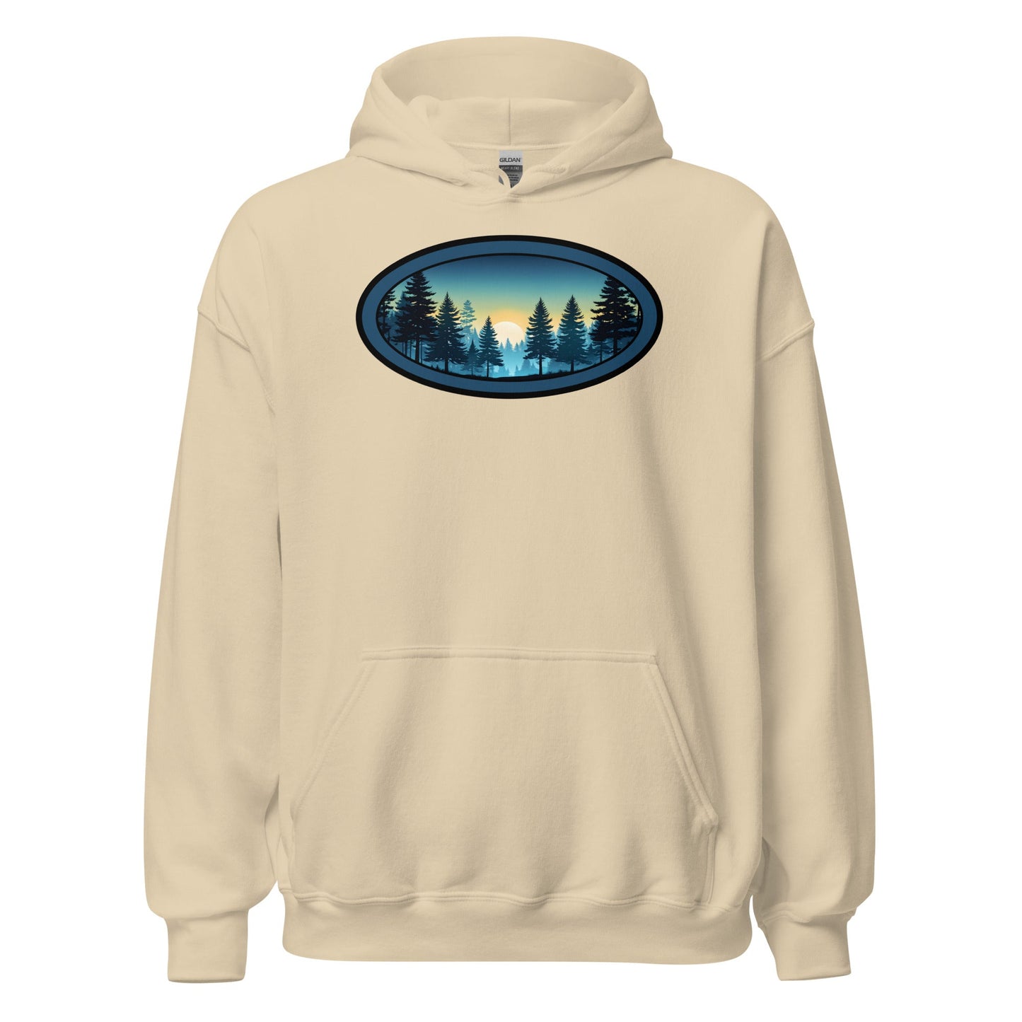 Sunset Forest Oval Men's (Unisex) Hoodie - Hoodies - Discovery Co.