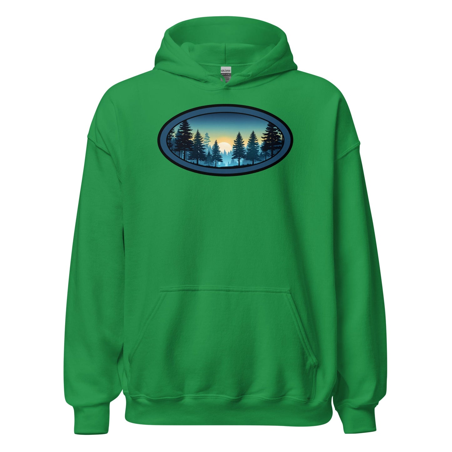 Sunset Forest Oval Men's (Unisex) Hoodie - Hoodies - Discovery Co.