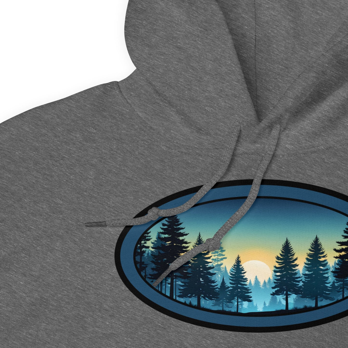Sunset Forest Oval Men's (Unisex) Hoodie - Hoodies - Discovery Co.