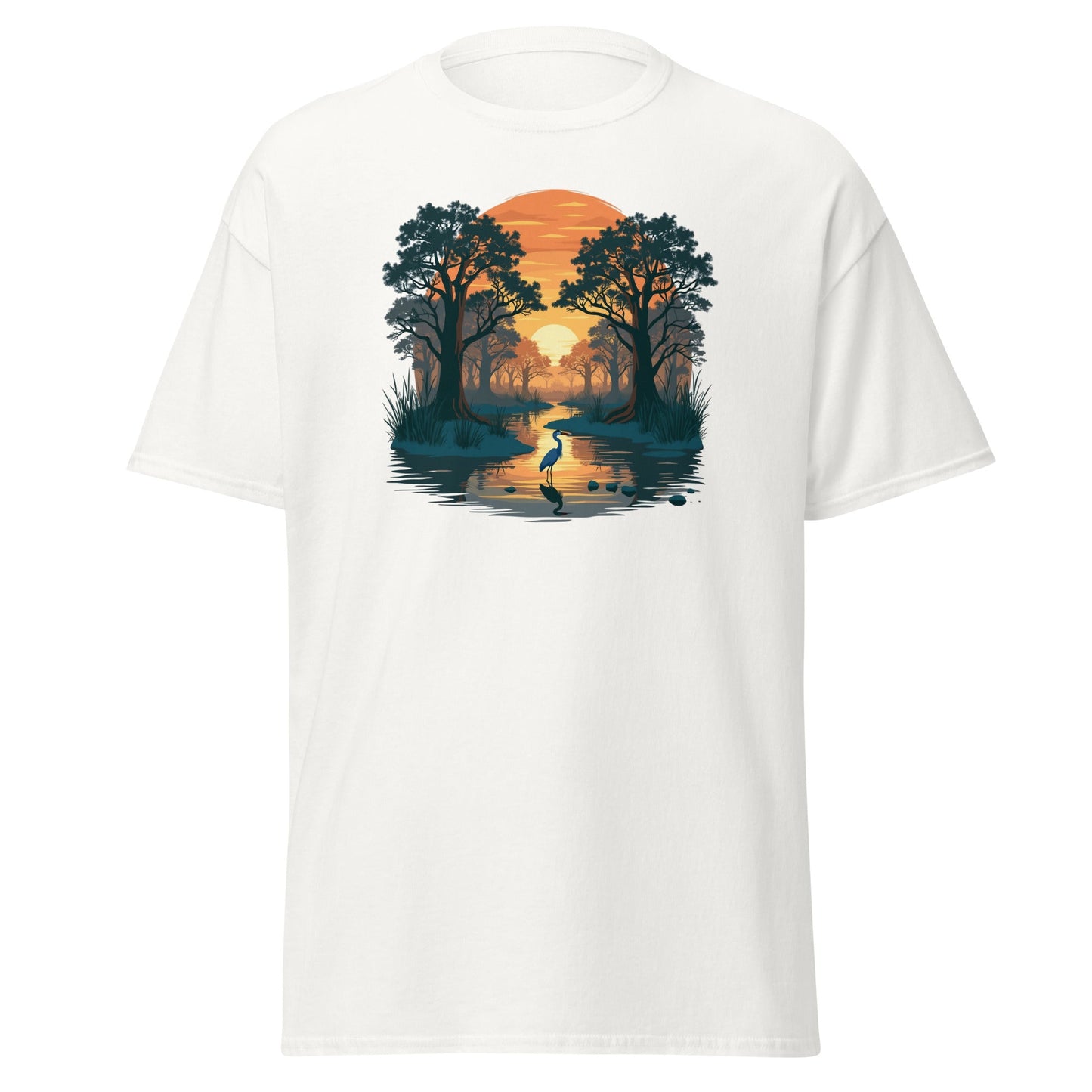 Sunset Heron Men's (Unisex) Classic Tee - Men's Shirts - Discovery Co.