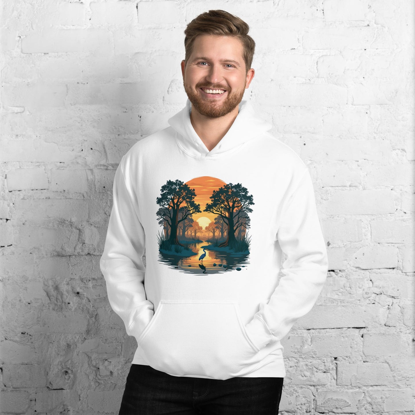 Sunset Heron Men's (Unisex) Hoodie - Hoodies - Discovery Co.