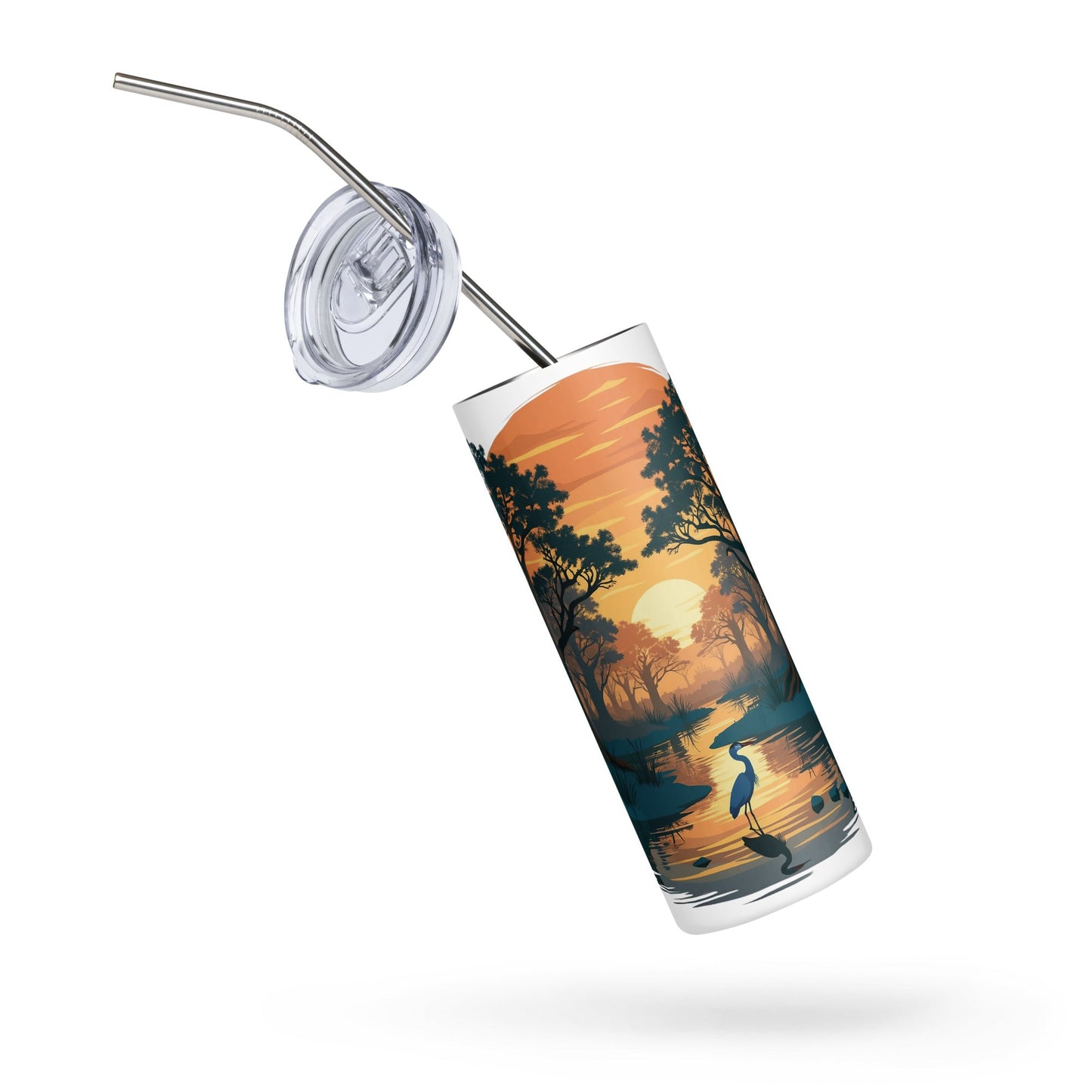 Sunset Heron Stainless Steel Tumbler - Steel Tumbler - Discovery Co.