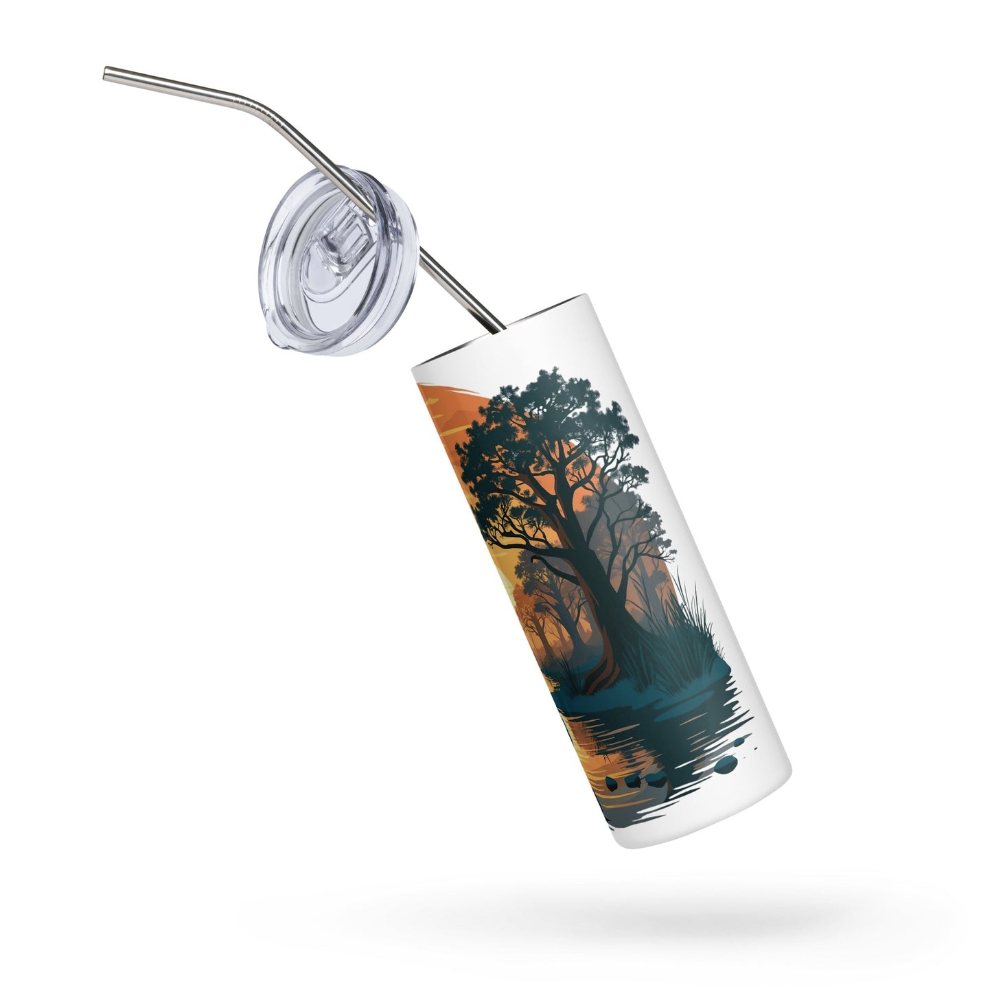 Sunset Heron Stainless Steel Tumbler - Steel Tumbler - Discovery Co.