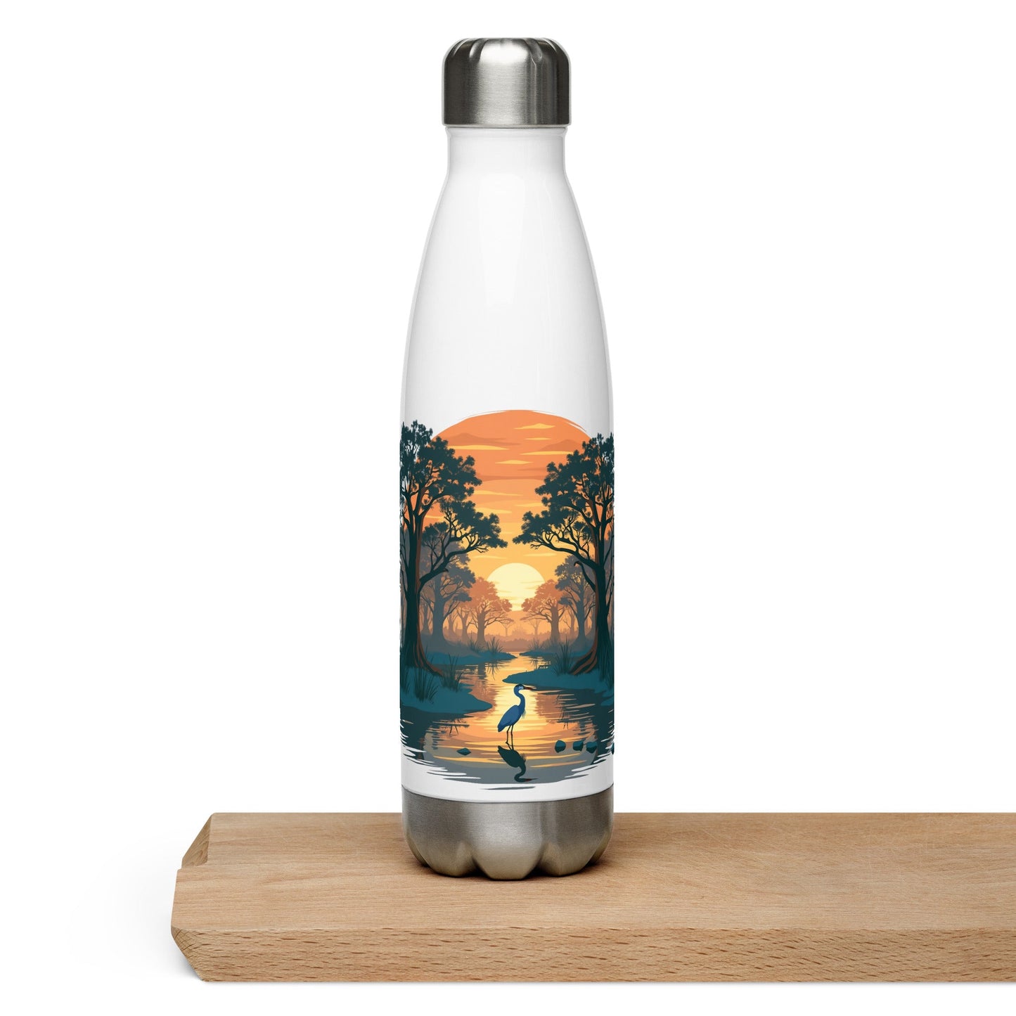 Sunset Heron Stainless Steel Water Bottle - Stainless Steel Water Bottle - Discovery Co.