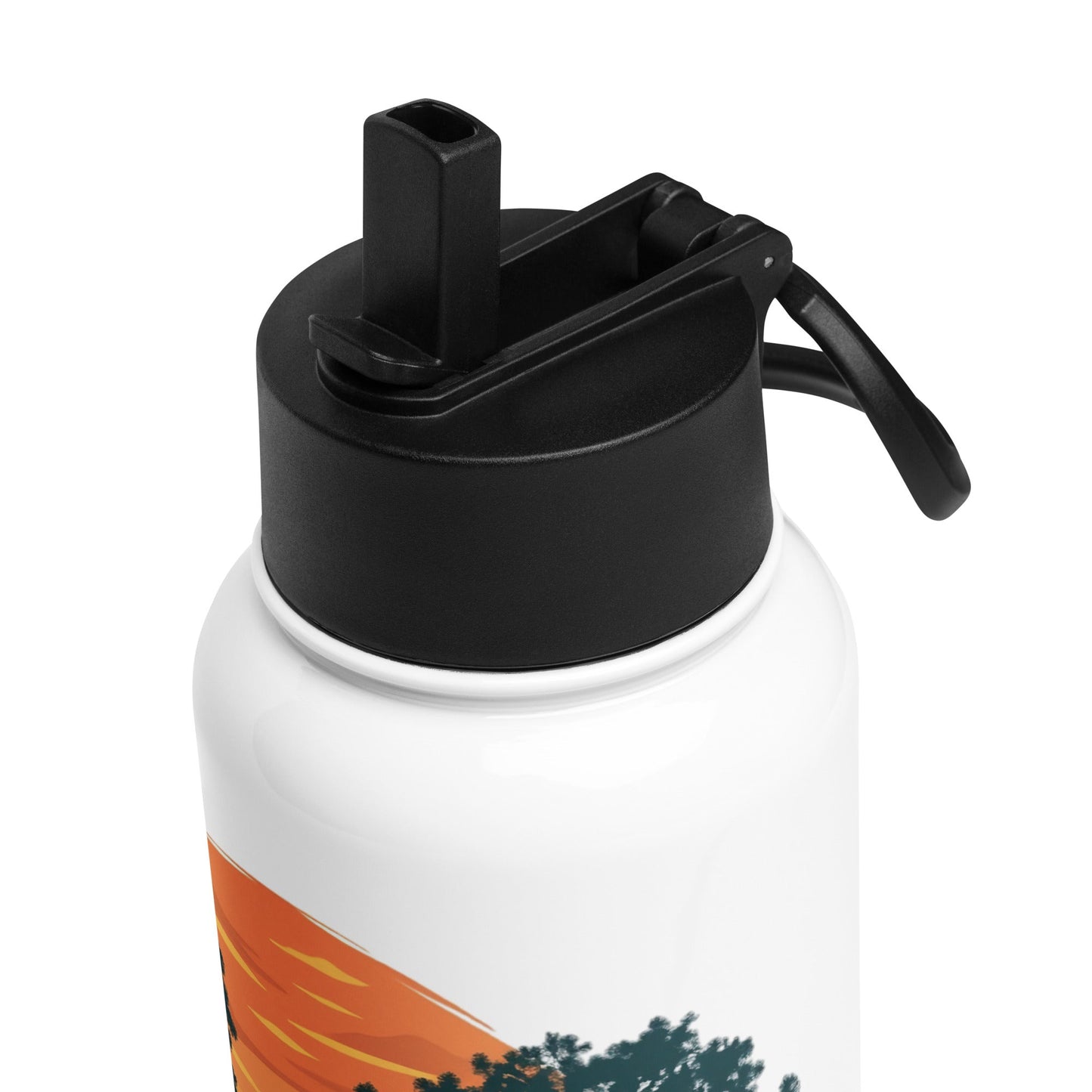 Sunset Heron Stainless Steel Water Bottle With Straw Lid - Stainless Steel Water Bottle With Straw Lid - Discovery Co.