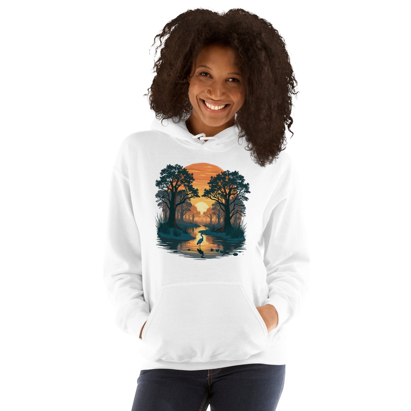 Sunset Heron Women's (Unisex) Hoodie - Hoodies - Discovery Co.