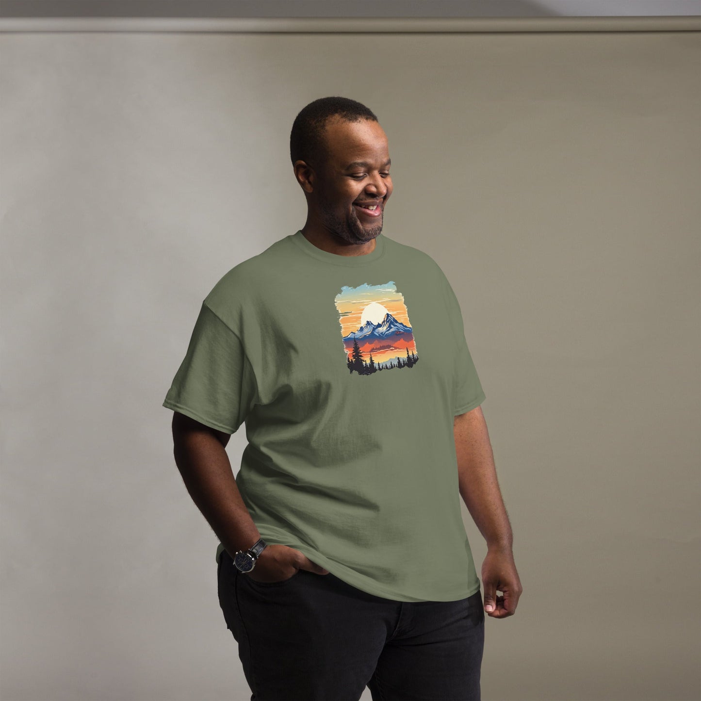 Sunset Mountains Men's (Unisex) Classic Tee - Men's Shirts - Discovery Co.