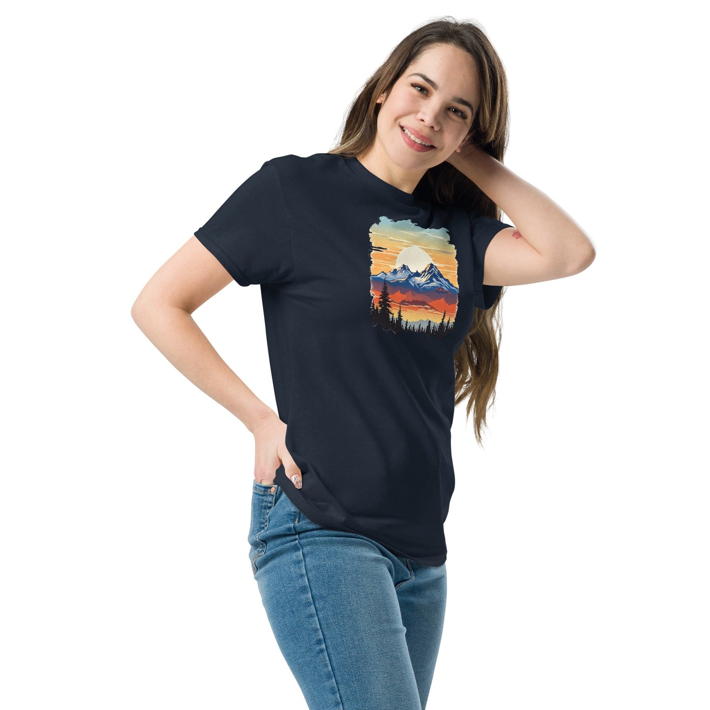 Sunset Mountains Women's (Unisex) Classic Tee - Women's Shirts - Discovery Co.