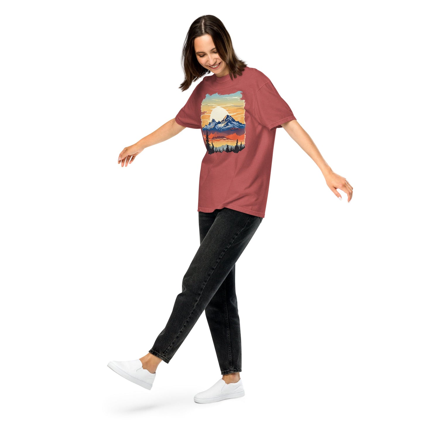 Sunset Mountains Women's (Unisex) Premium Tee - Women's Shirts - Discovery Co.