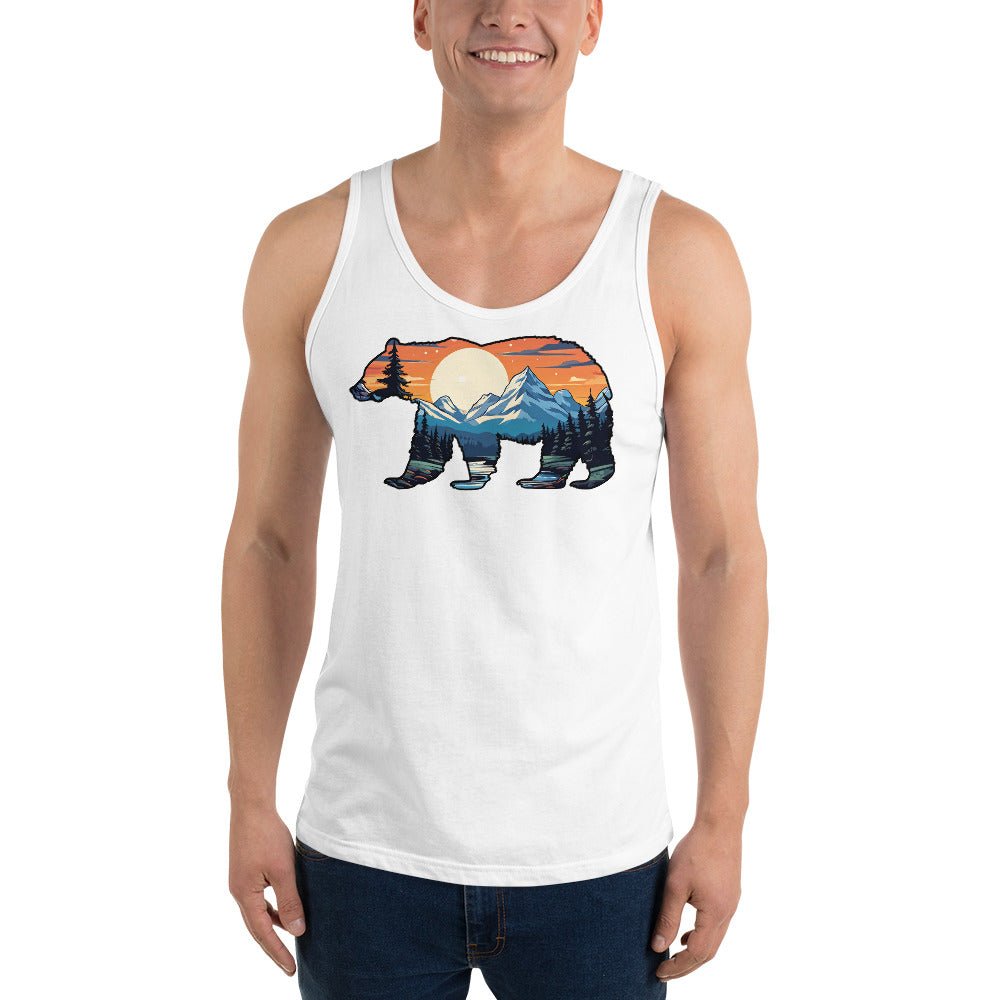 Sunset Over Mountains Bear Men's Tank Top - Men's Shirts - Discovery Co.