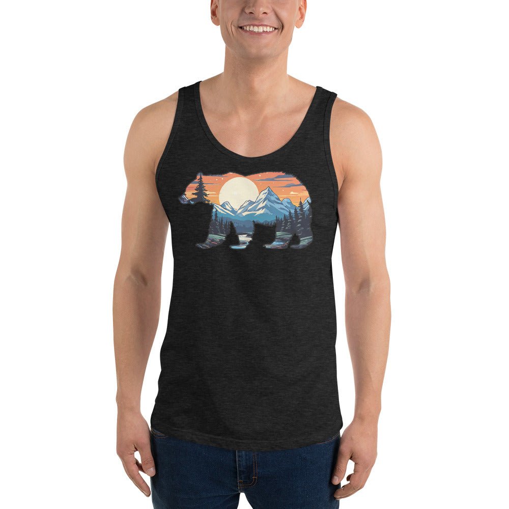 Sunset Over Mountains Bear Men's Tank Top - Men's Shirts - Discovery Co.