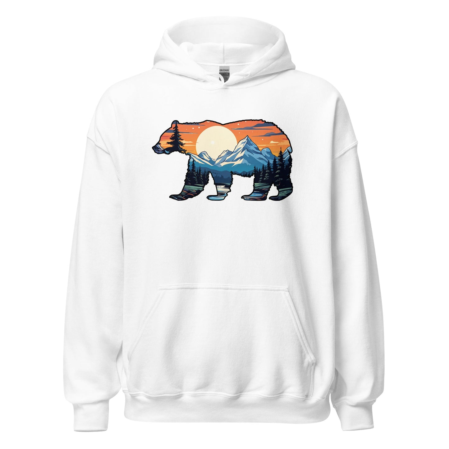 Sunset Over Mountains Bear Men's (Unisex) Hoodie - Hoodies - Discovery Co.
