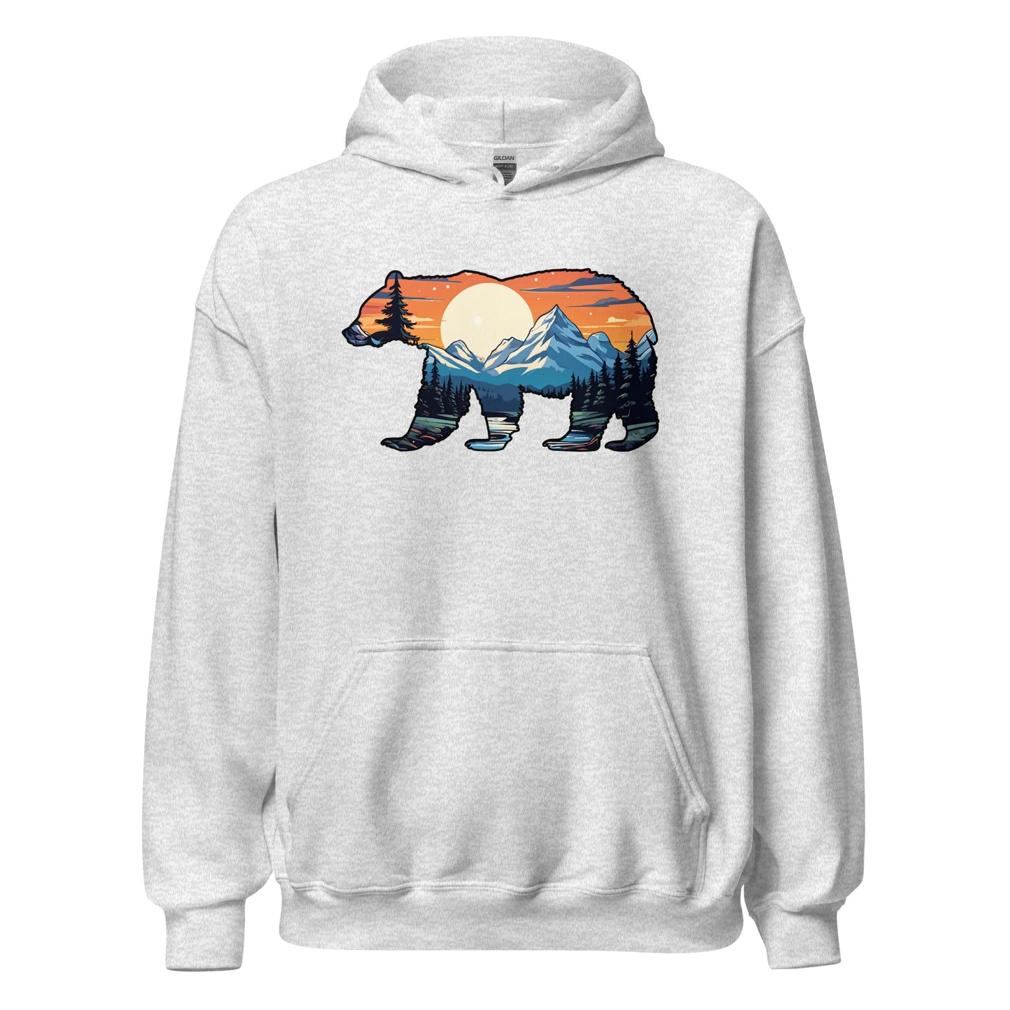 Sunset Over Mountains Bear Men's (Unisex) Hoodie - Hoodies - Discovery Co.