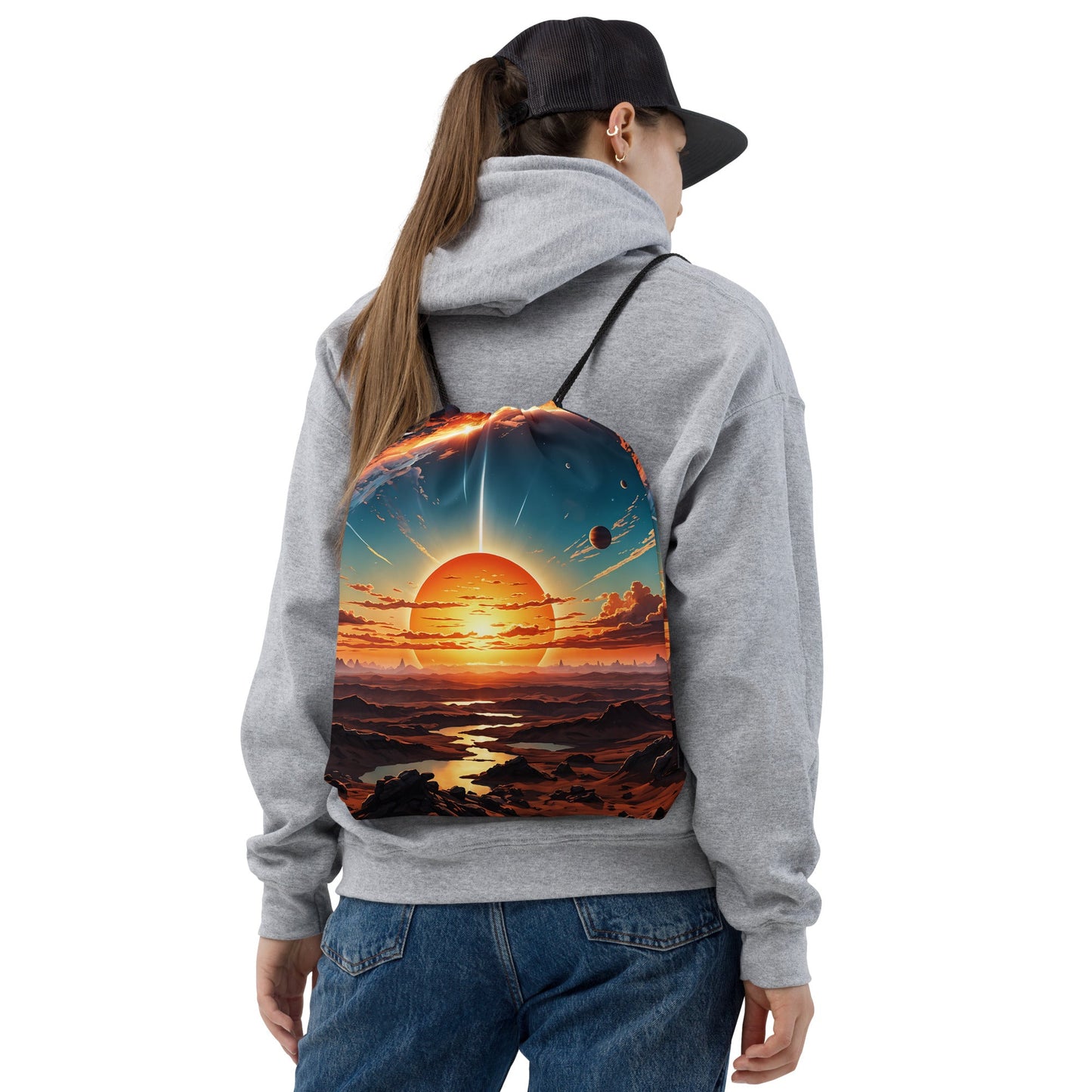 Surreal Sunset III Drawstring Bag - Drawstring Bag - Discovery Co.