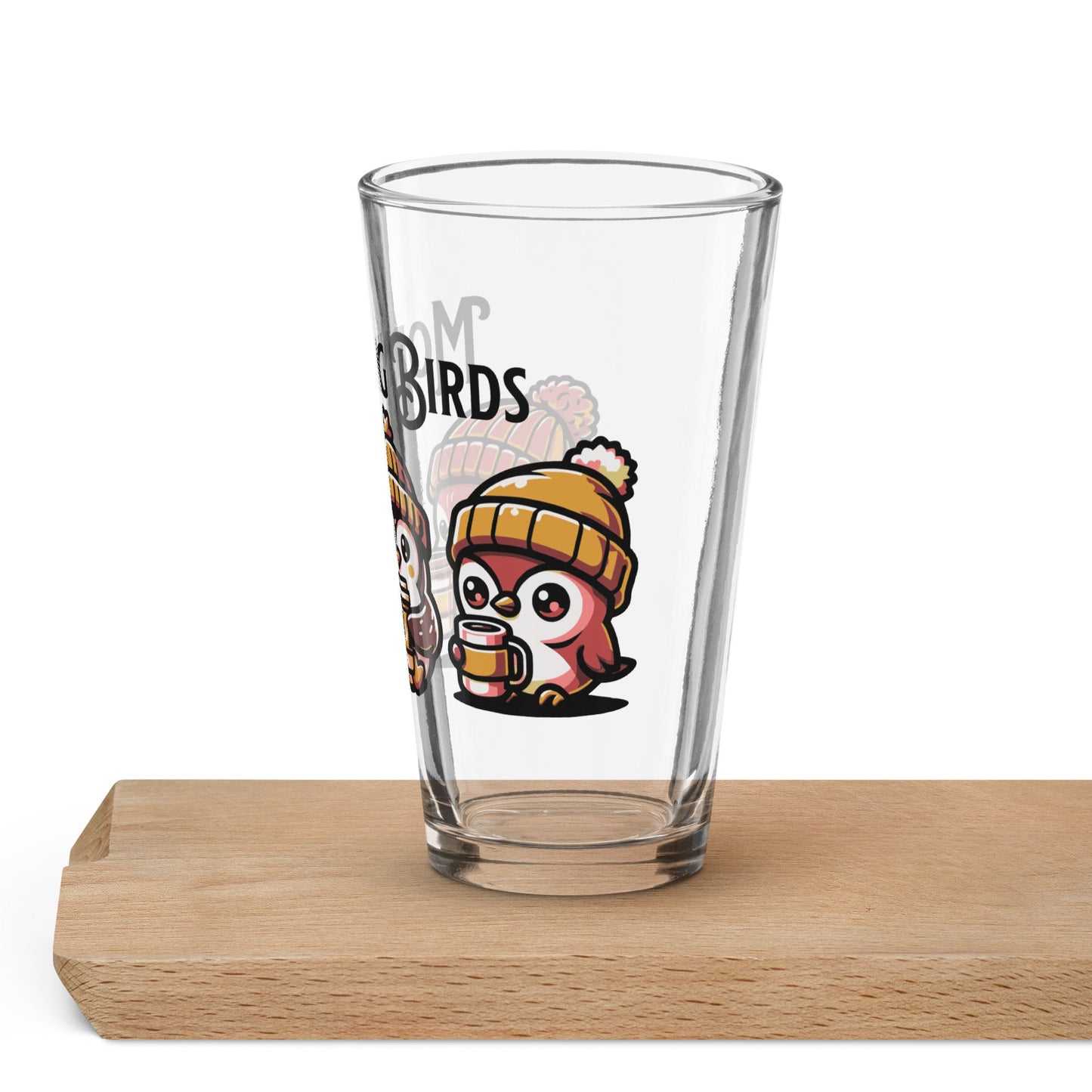 Tan Morning Birds Pint Glass - Beer Glass - Discovery Co.