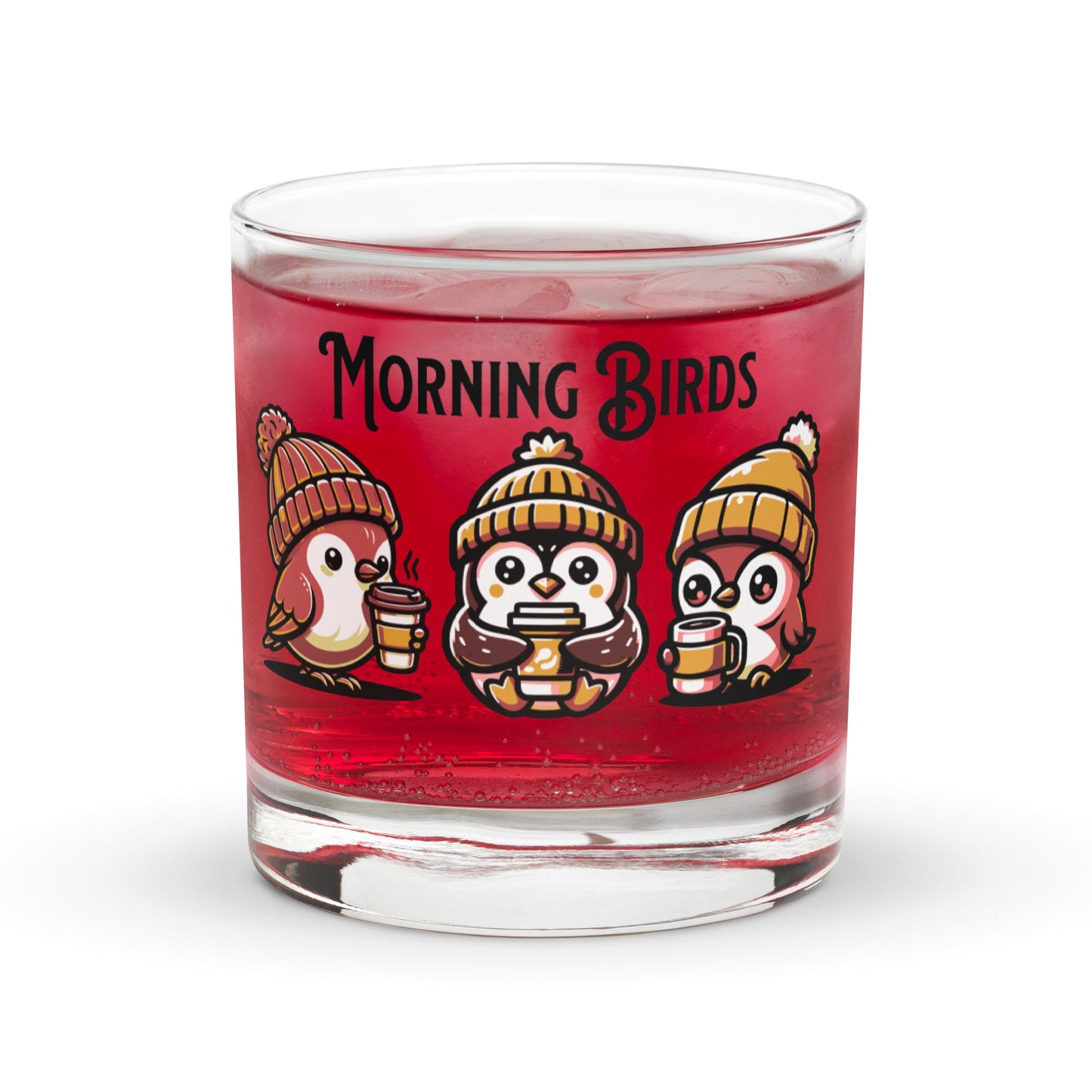Tan Morning Birds Rocks Glass - Rocks Glass - Discovery Co.