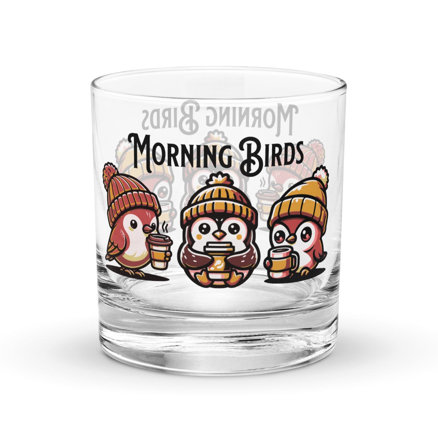 Tan Morning Birds Rocks Glass - Rocks Glass - Discovery Co.