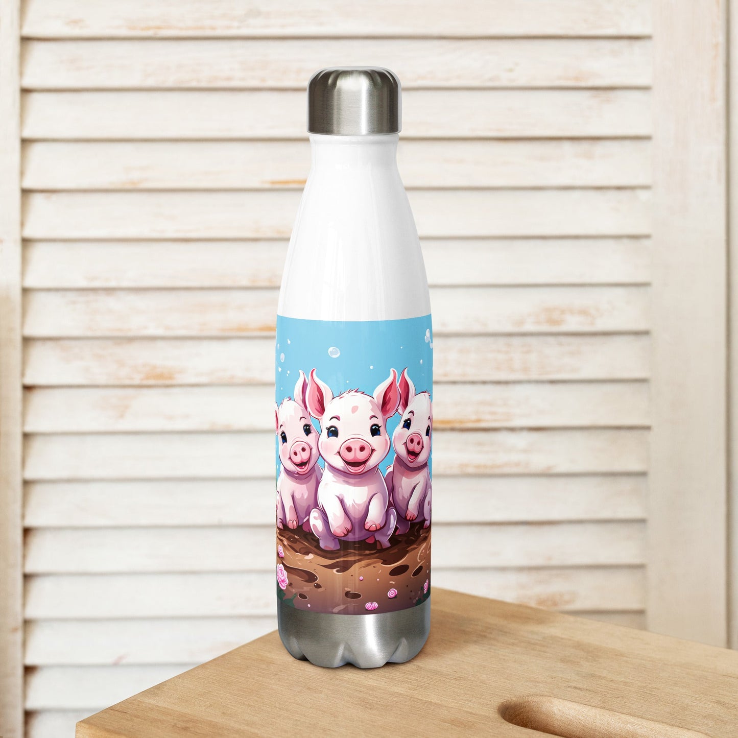 Three Little Pigs Stainless Steel Water Bottle - Stainless Steel Water Bottle - Discovery Co.
