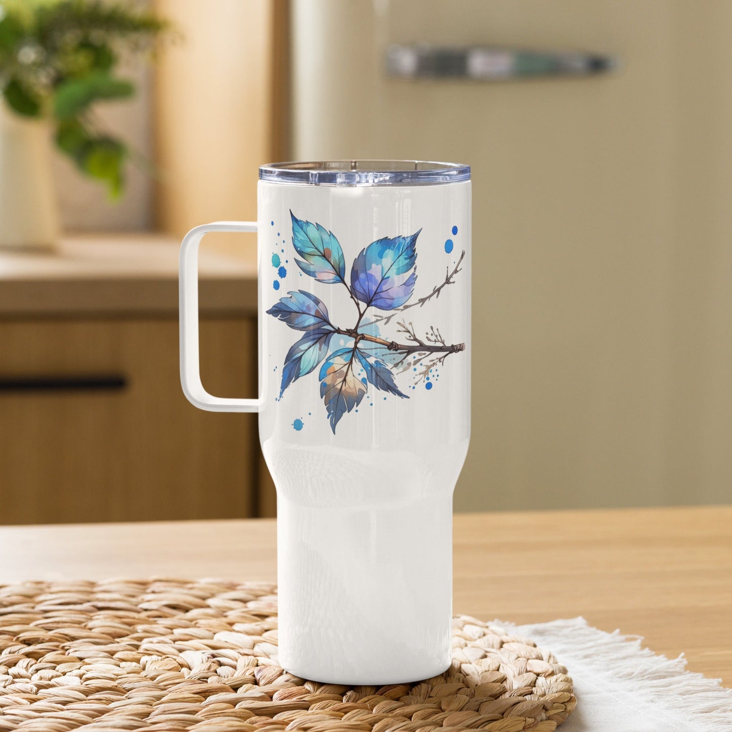 Tree Branch Watercolor Art Travel Mug With Handle (25 oz and 40 oz) - Travel Mug - Discovery Co.