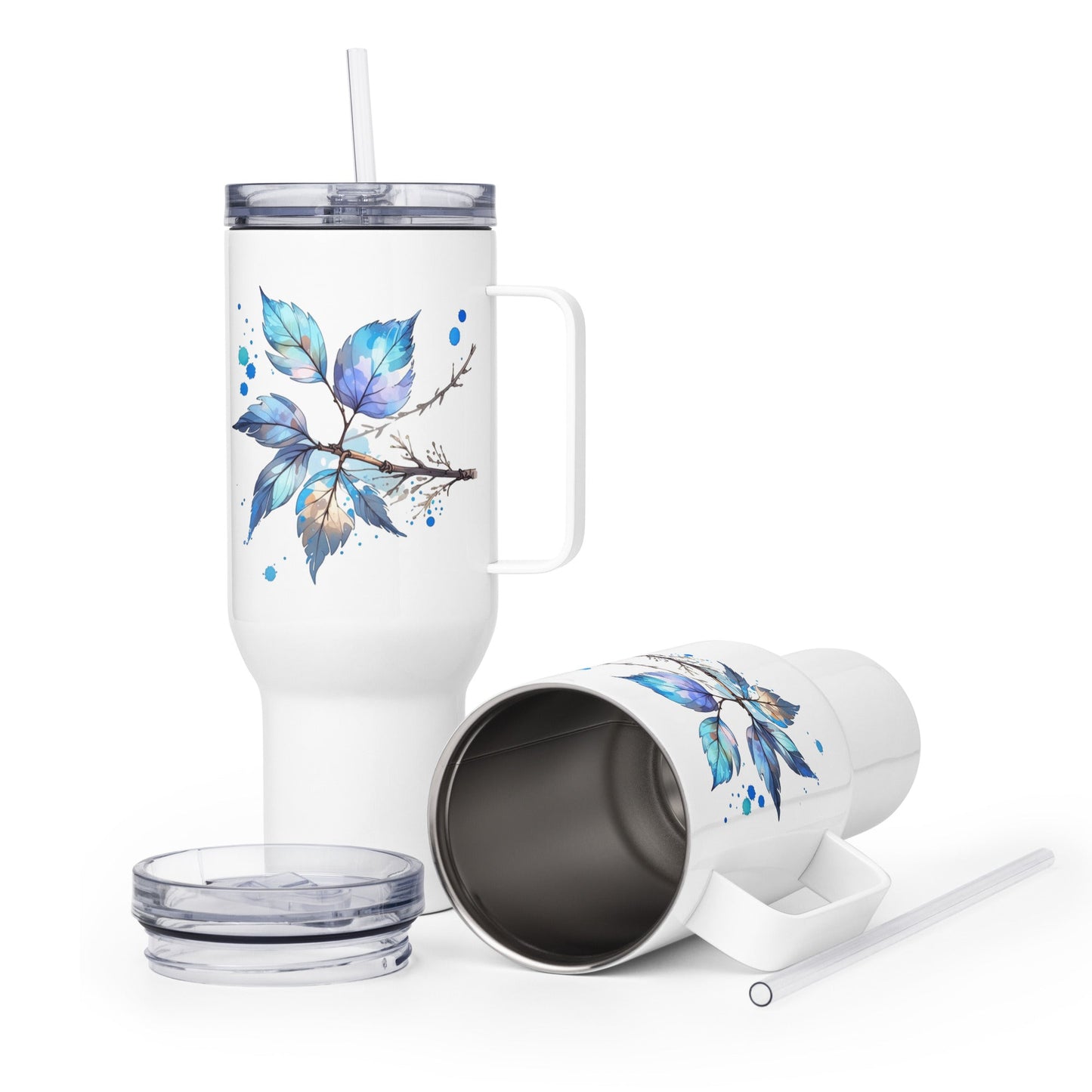 Tree Branch Watercolor Art Travel Mug With Handle (25 oz and 40 oz) - Travel Mug - Discovery Co.