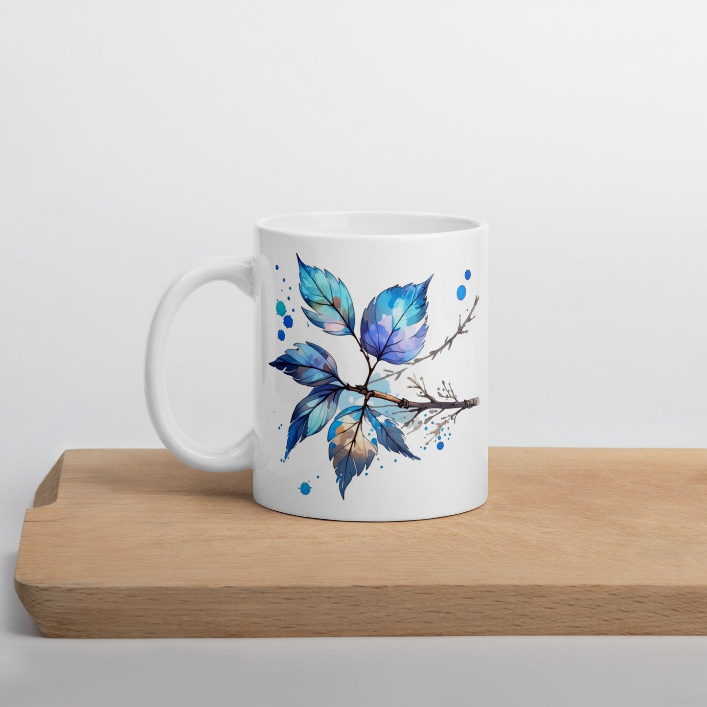 Tree Branch Watercolor Art White Glossy Mug (11 oz, 15 oz, 20 oz) - Mugs - Discovery Co.