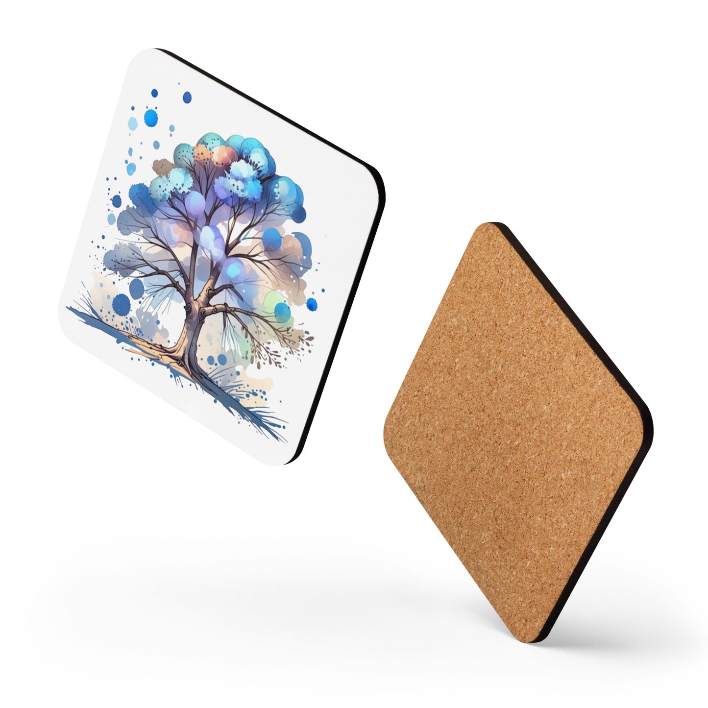 Tree Watercolor Art Cork - Back Coaster - Coasters - Discovery Co.