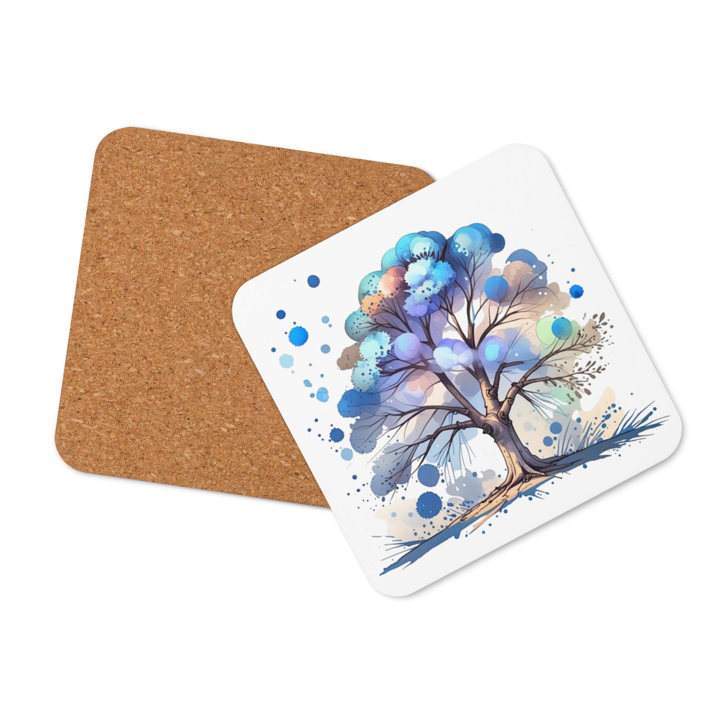 Tree Watercolor Art Cork - Back Coaster - Coasters - Discovery Co.