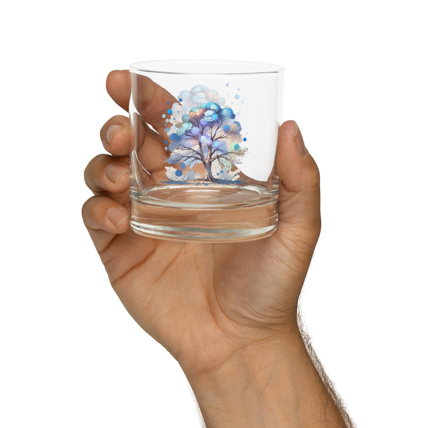 Tree Watercolor Art Rocks Glass - Rocks Glass - Discovery Co.