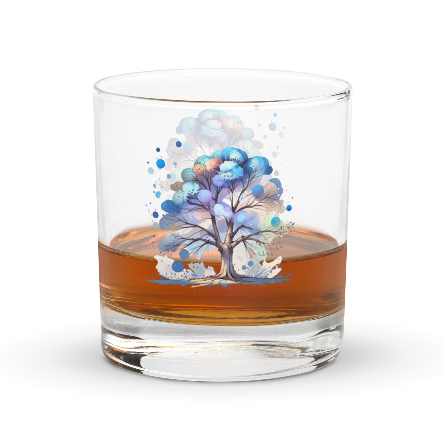 Tree Watercolor Art Rocks Glass - Rocks Glass - Discovery Co.