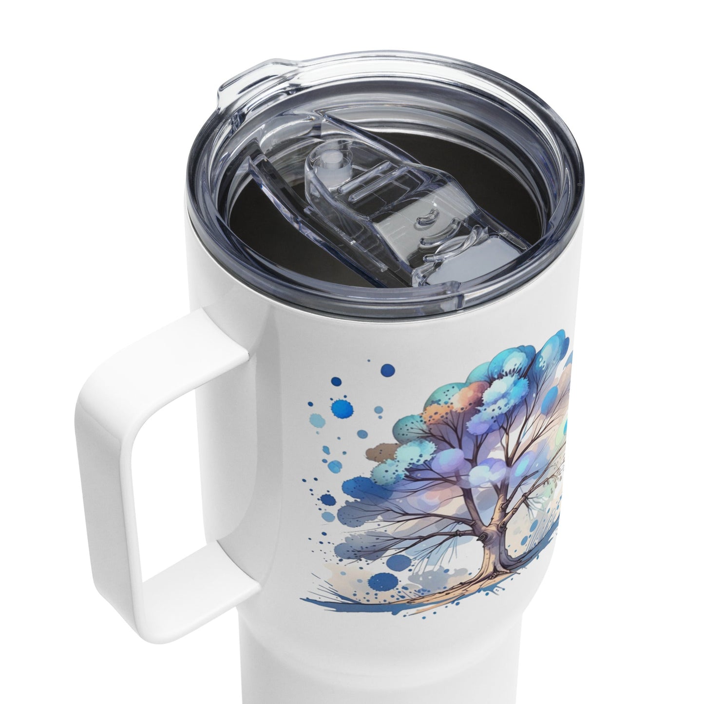 Tree Watercolor Art Travel Mug With Handle (25 oz and 40 oz) - Travel Mug - Discovery Co.