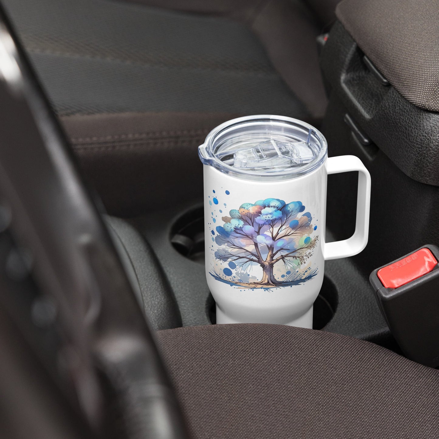Tree Watercolor Art Travel Mug With Handle (25 oz and 40 oz) - Travel Mug - Discovery Co.