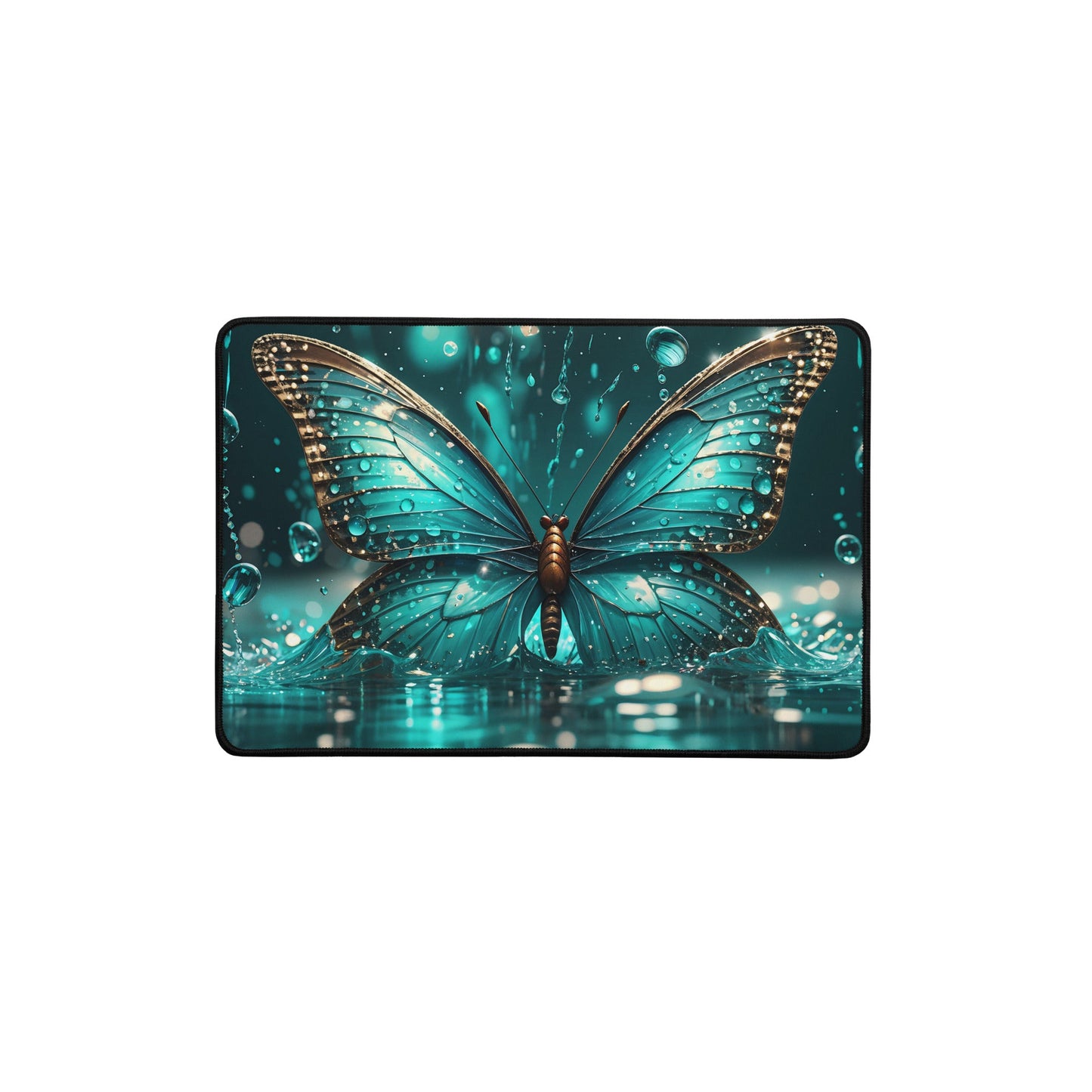 Turquoise Butterfly Desk Mat - Mouse Pads - Discovery Co.