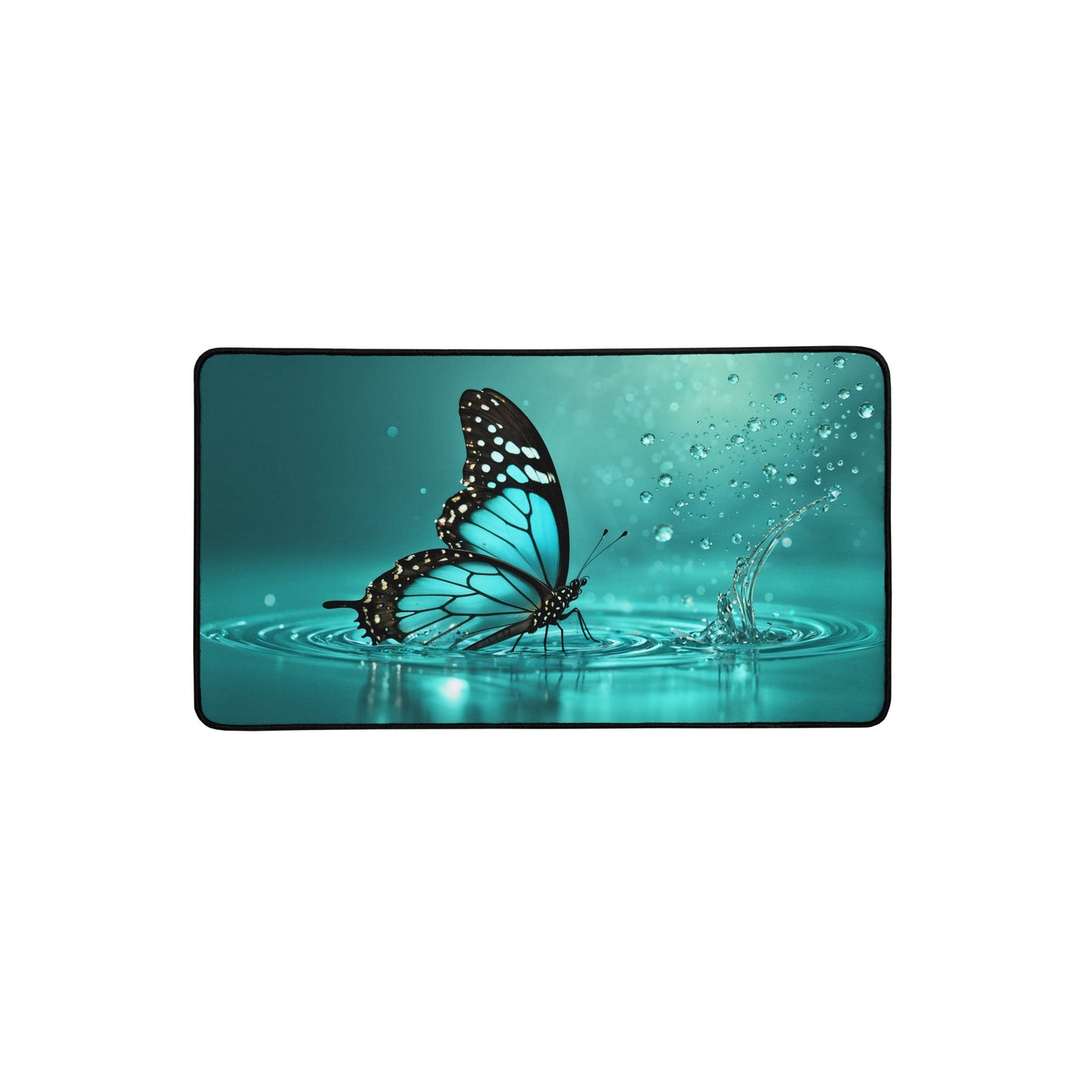 Turquoise Butterfly II Desk Mat - Mouse Pads - Discovery Co.