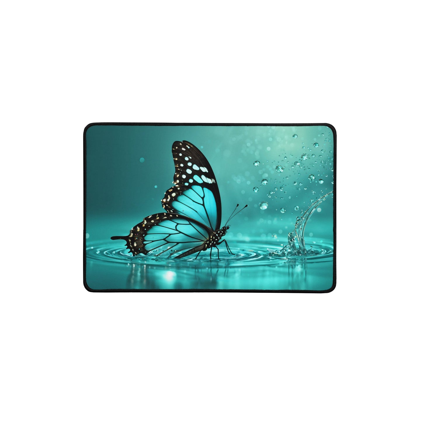 Turquoise Butterfly II Desk Mat - Mouse Pads - Discovery Co.
