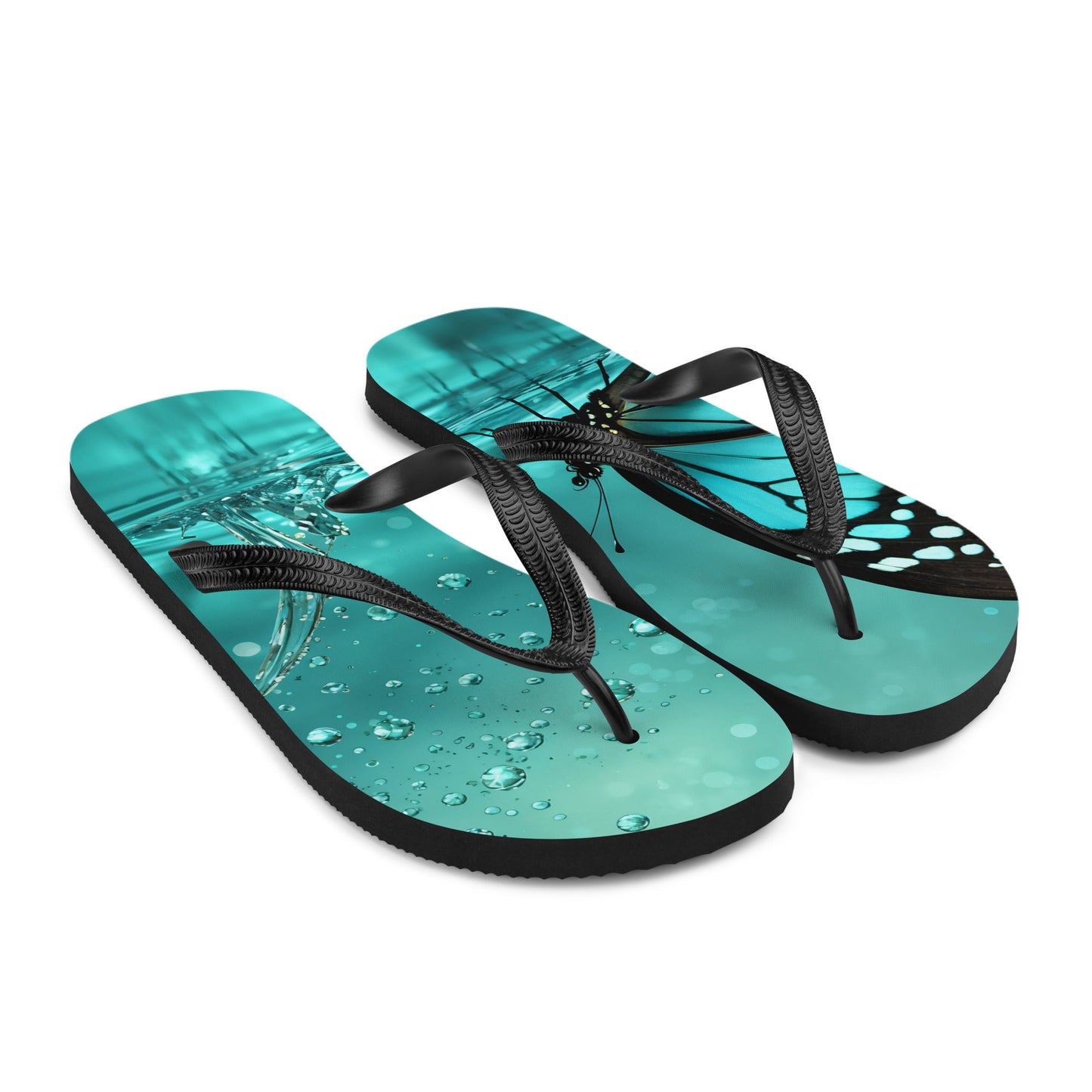 Turquoise Butterfly II Flip - Flops - Footwear - Discovery Co.