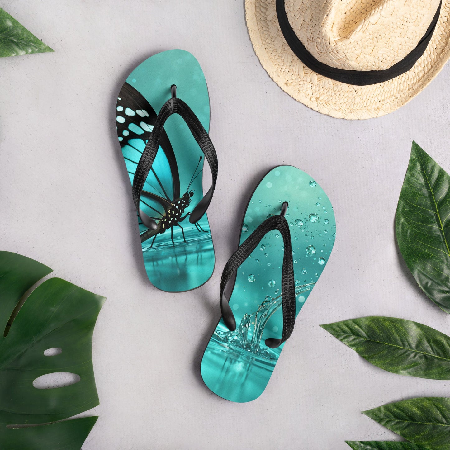 Turquoise Butterfly II Flip - Flops - Footwear - Discovery Co.