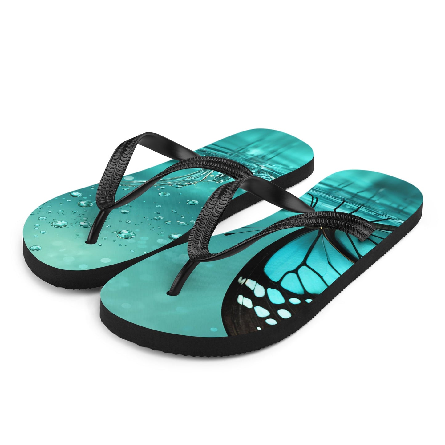 Turquoise Butterfly II Flip - Flops - Footwear - Discovery Co.