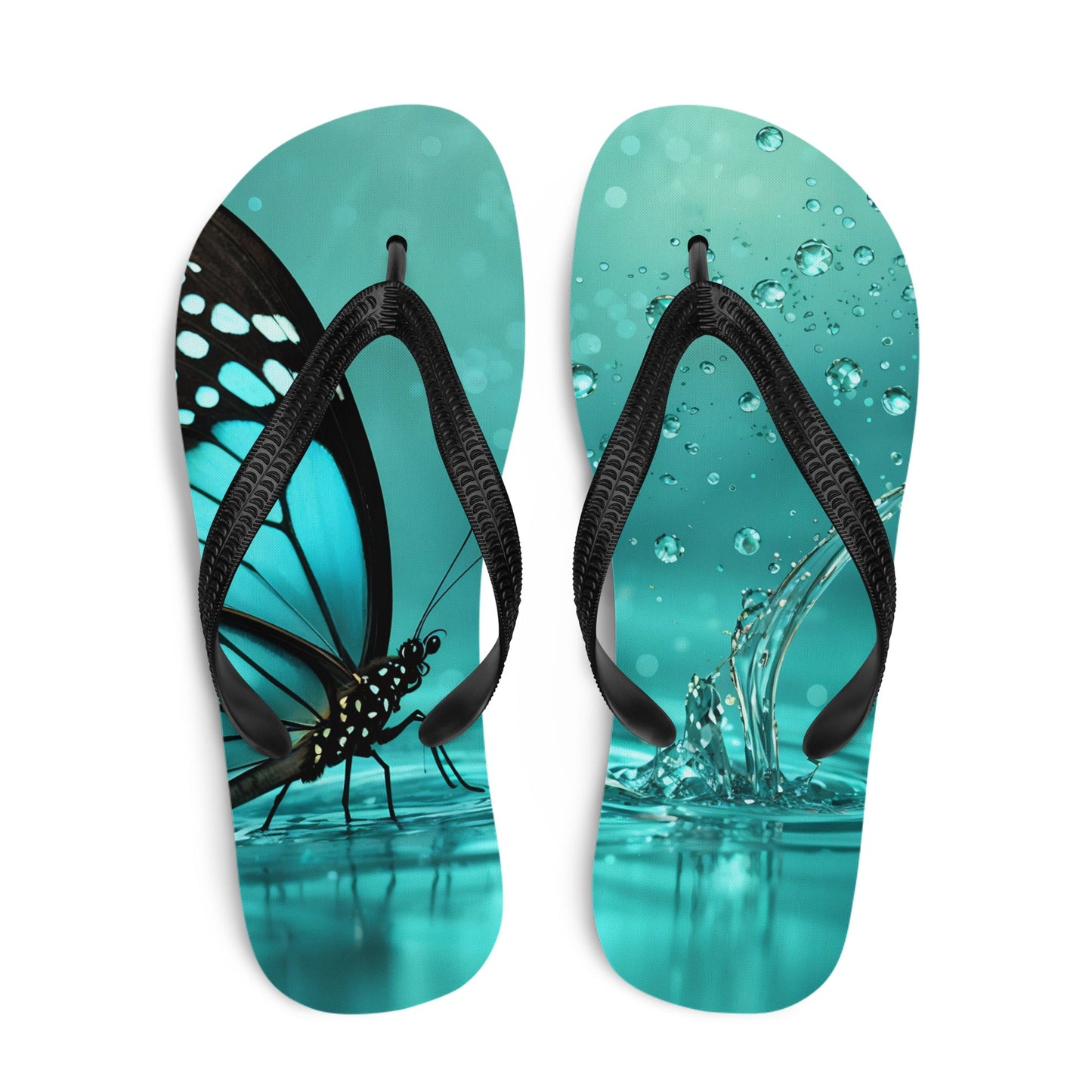 Turquoise Butterfly II Flip - Flops - Footwear - Discovery Co.