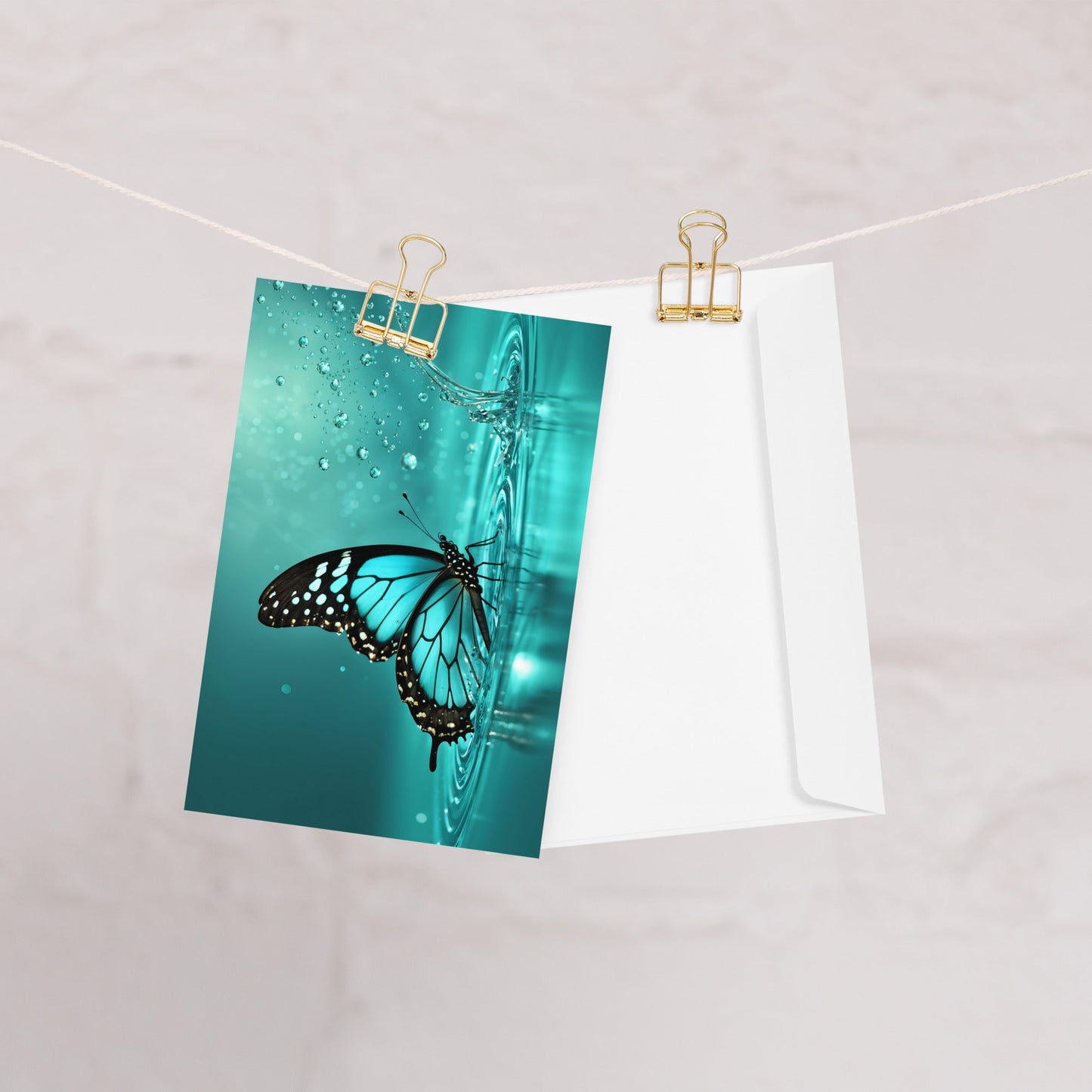 Turquoise Butterfly II Greeting Card - Greeting Card - Discovery Co.