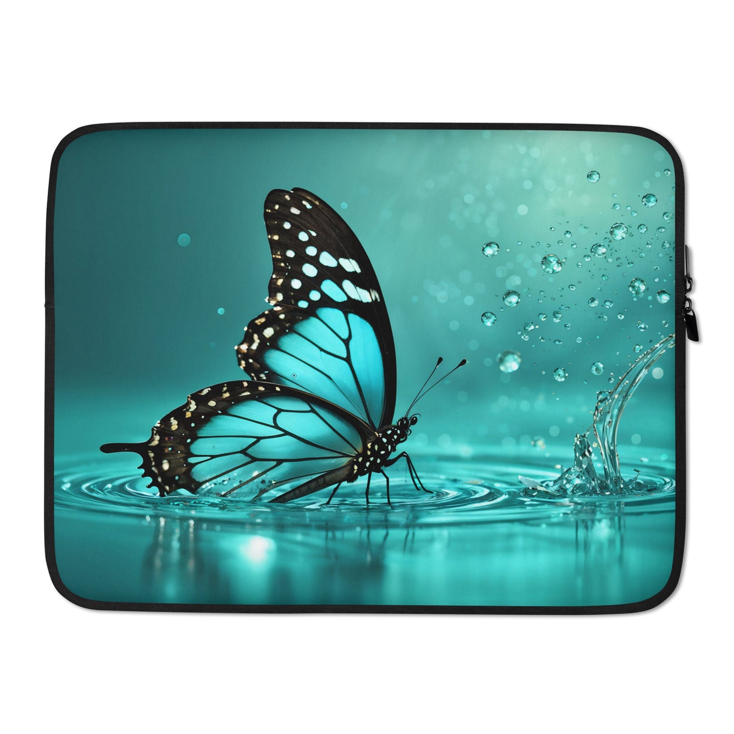 Turquoise Butterfly II Laptop Sleeve - Laptop Cases - Discovery Co.