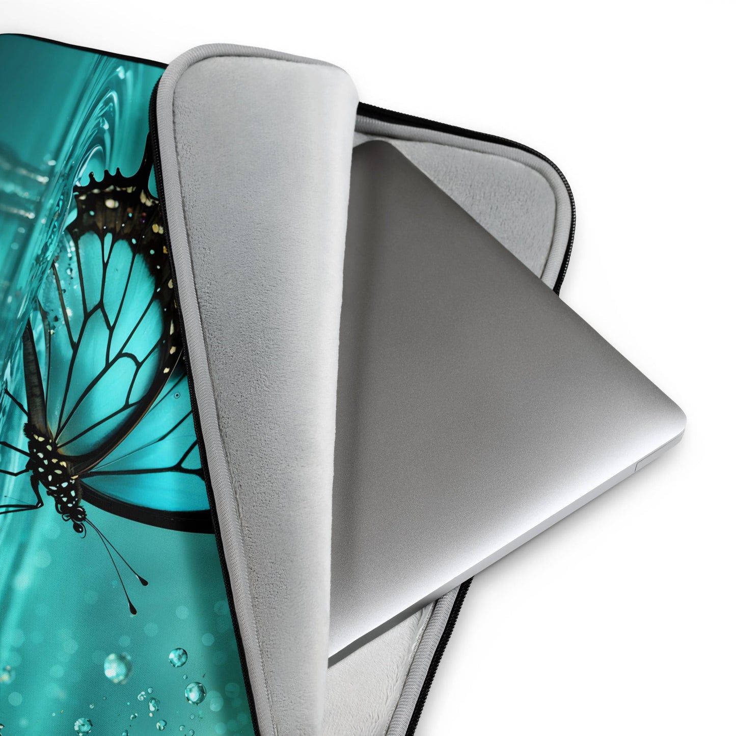 Turquoise Butterfly II Laptop Sleeve - Laptop Cases - Discovery Co.