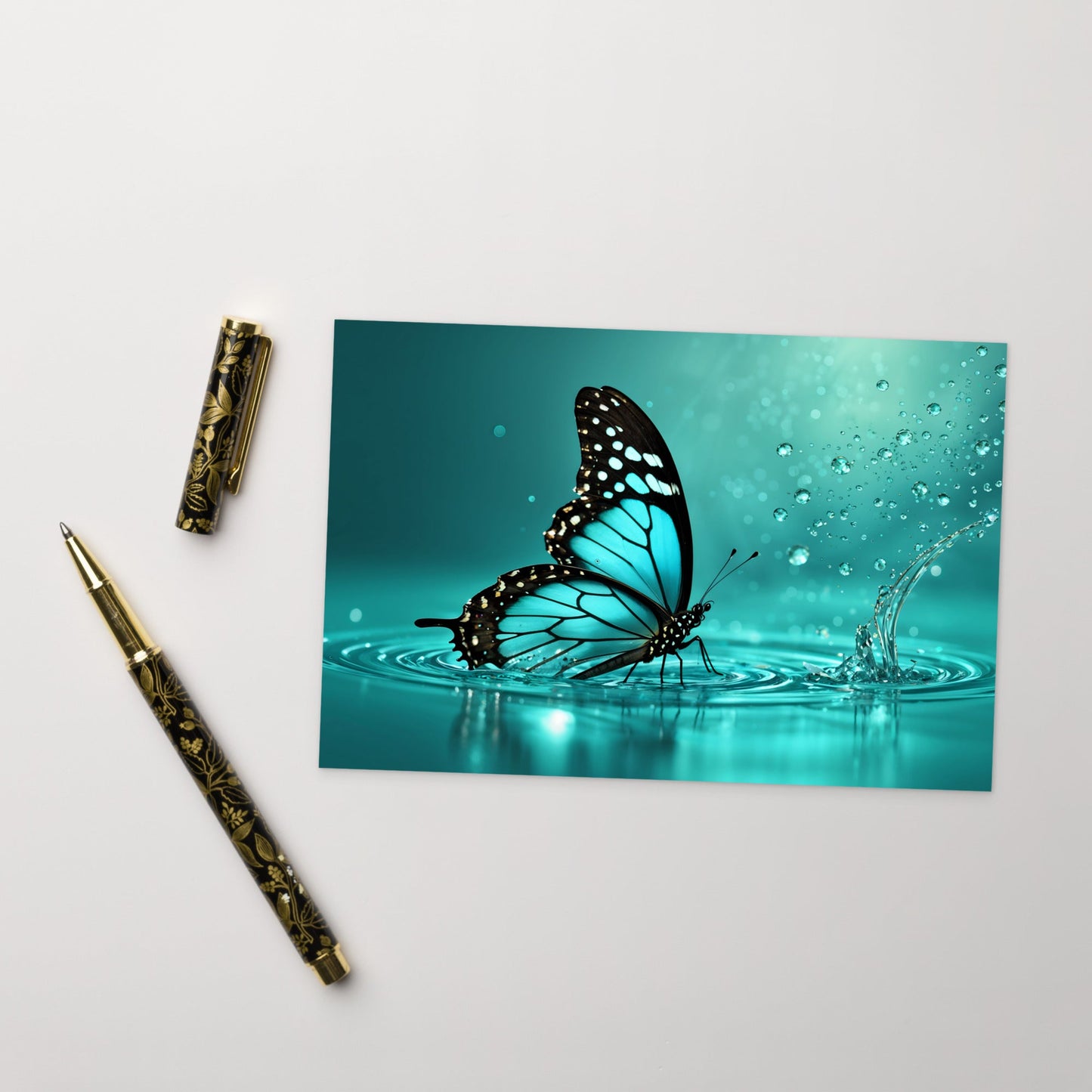 Turquoise Butterfly II Standard Postcard - Post Cards - Discovery Co.
