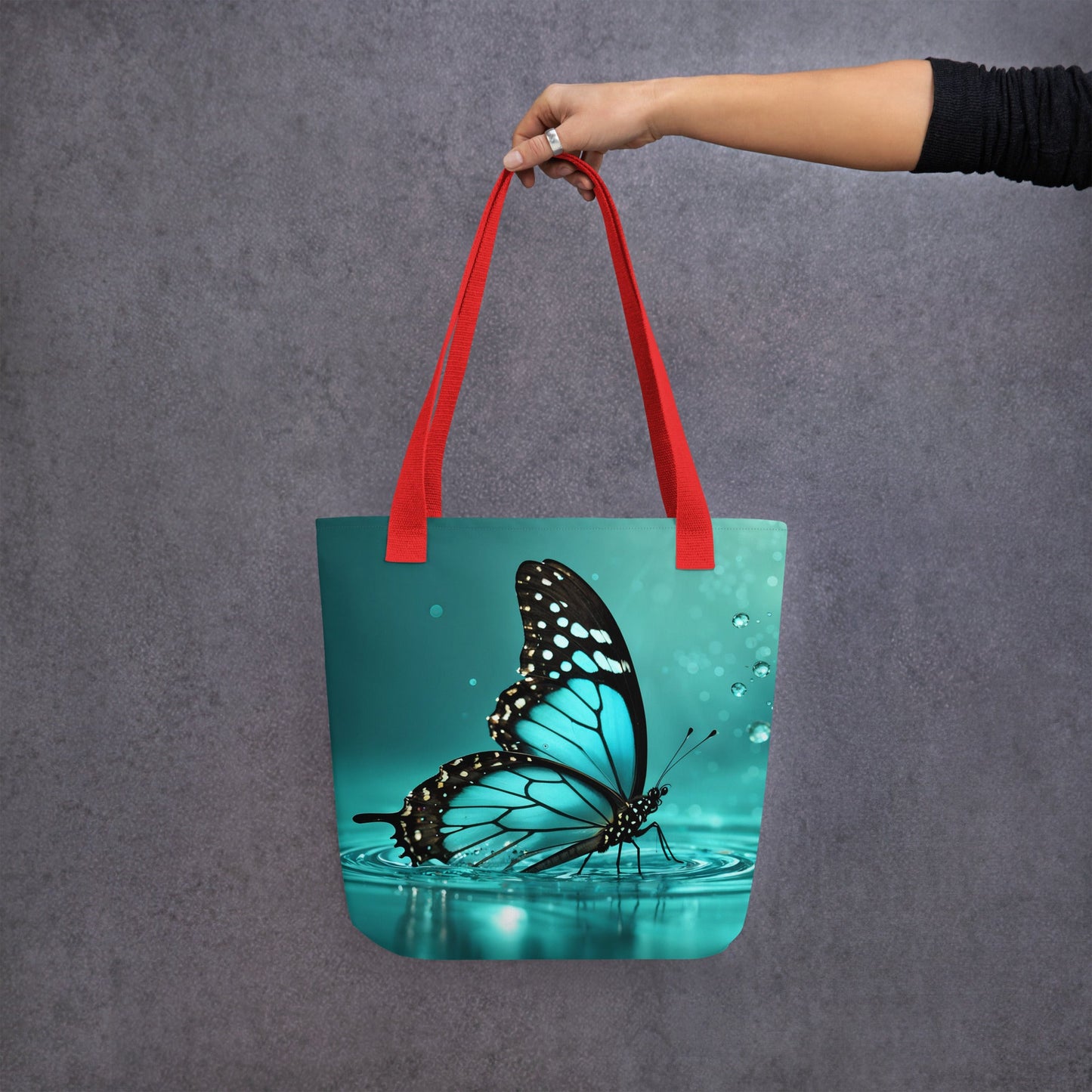 Turquoise Butterfly II Tote Bag - Tote Bags - Discovery Co.