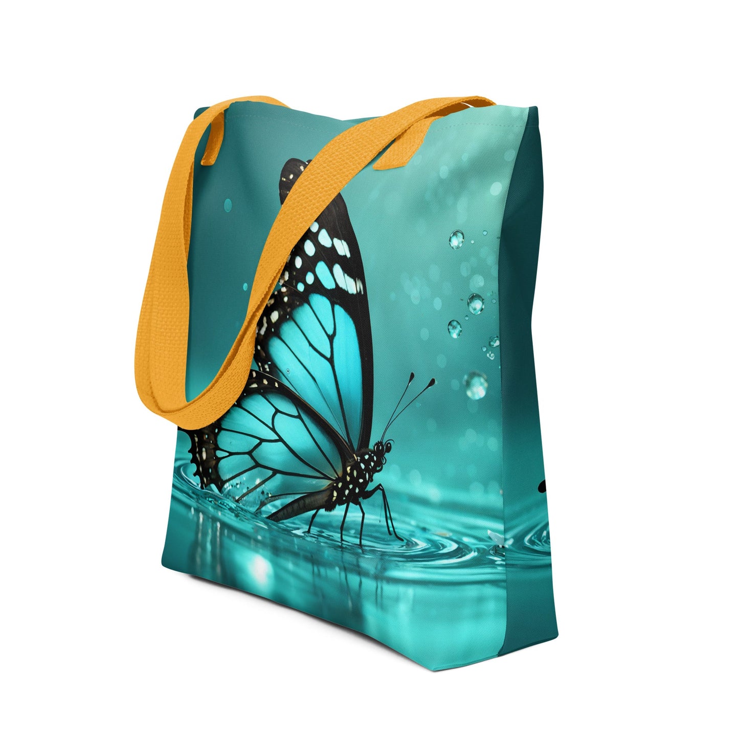 Turquoise Butterfly II Tote Bag - Tote Bags - Discovery Co.