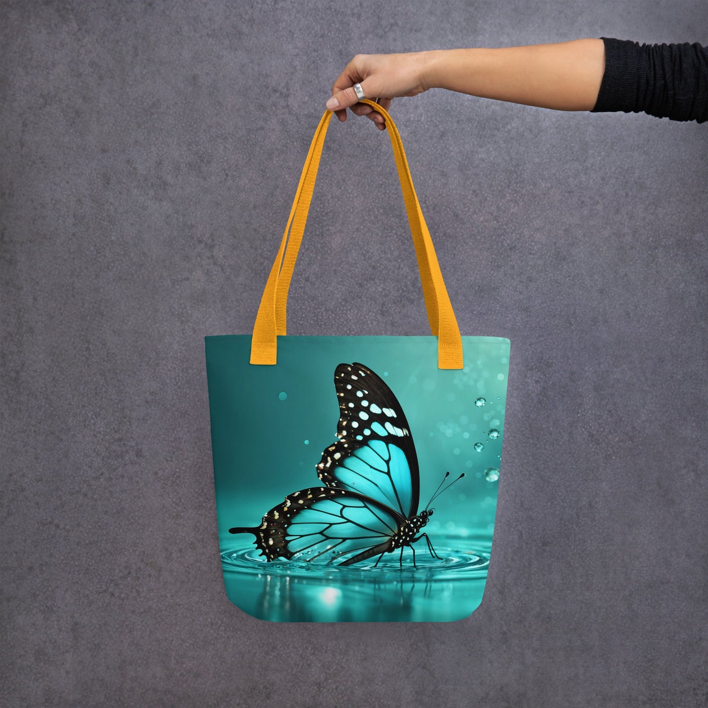 Turquoise Butterfly II Tote Bag - Tote Bags - Discovery Co.