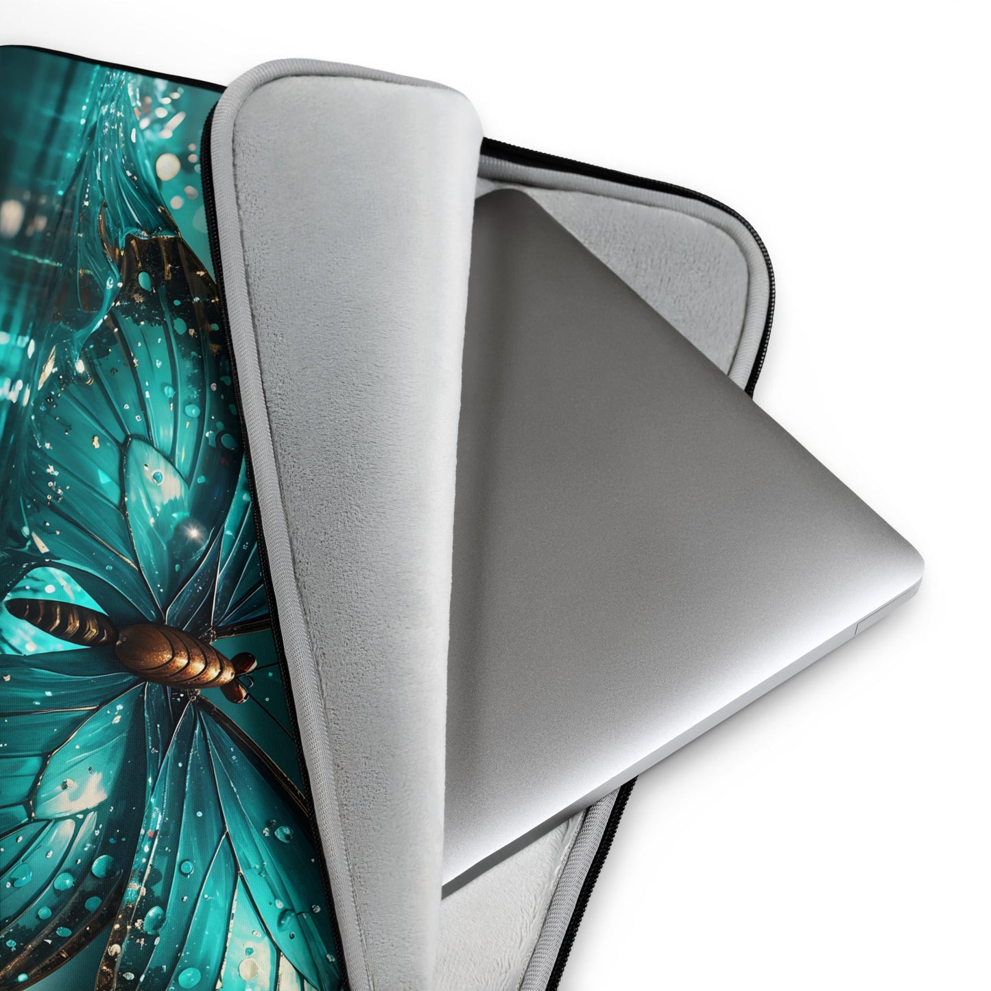 Turquoise Butterfly Laptop Sleeve - Laptop Cases - Discovery Co.