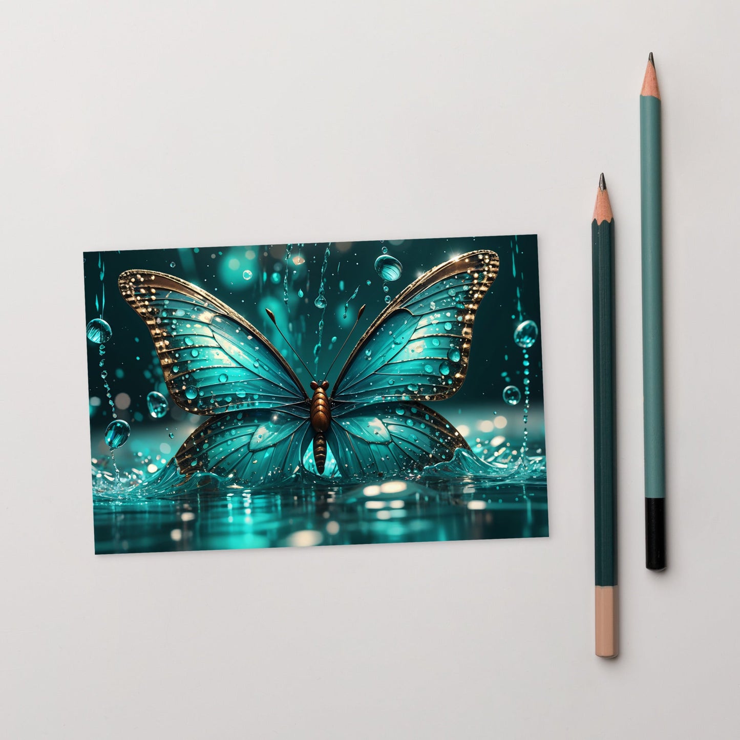 Turquoise Butterfly Standard Postcard - Post Cards - Discovery Co.