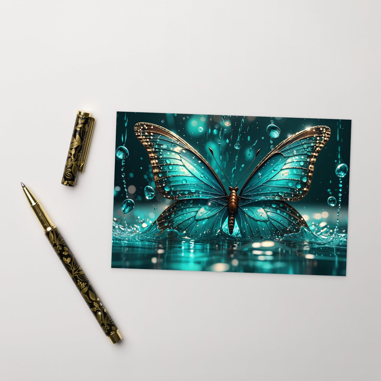 Turquoise Butterfly Standard Postcard - Post Cards - Discovery Co.