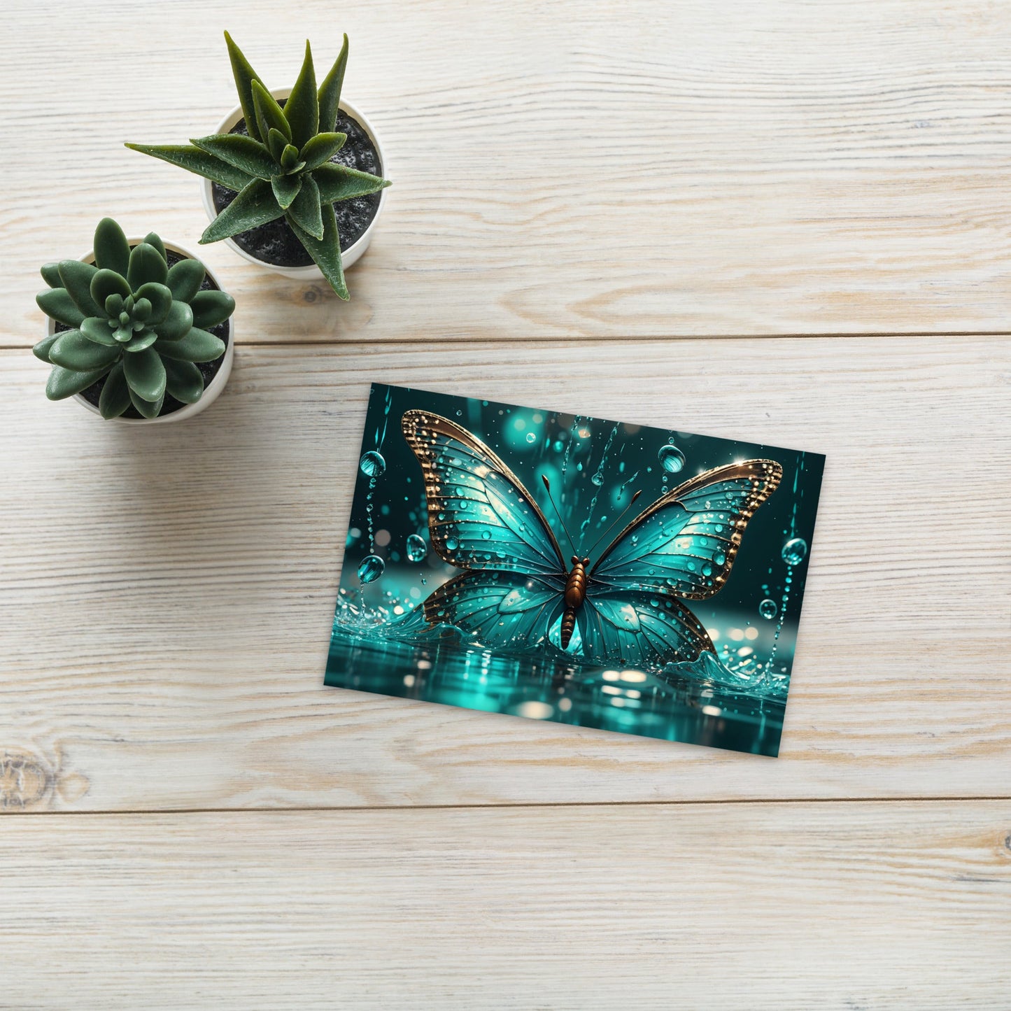 Turquoise Butterfly Standard Postcard - Post Cards - Discovery Co.