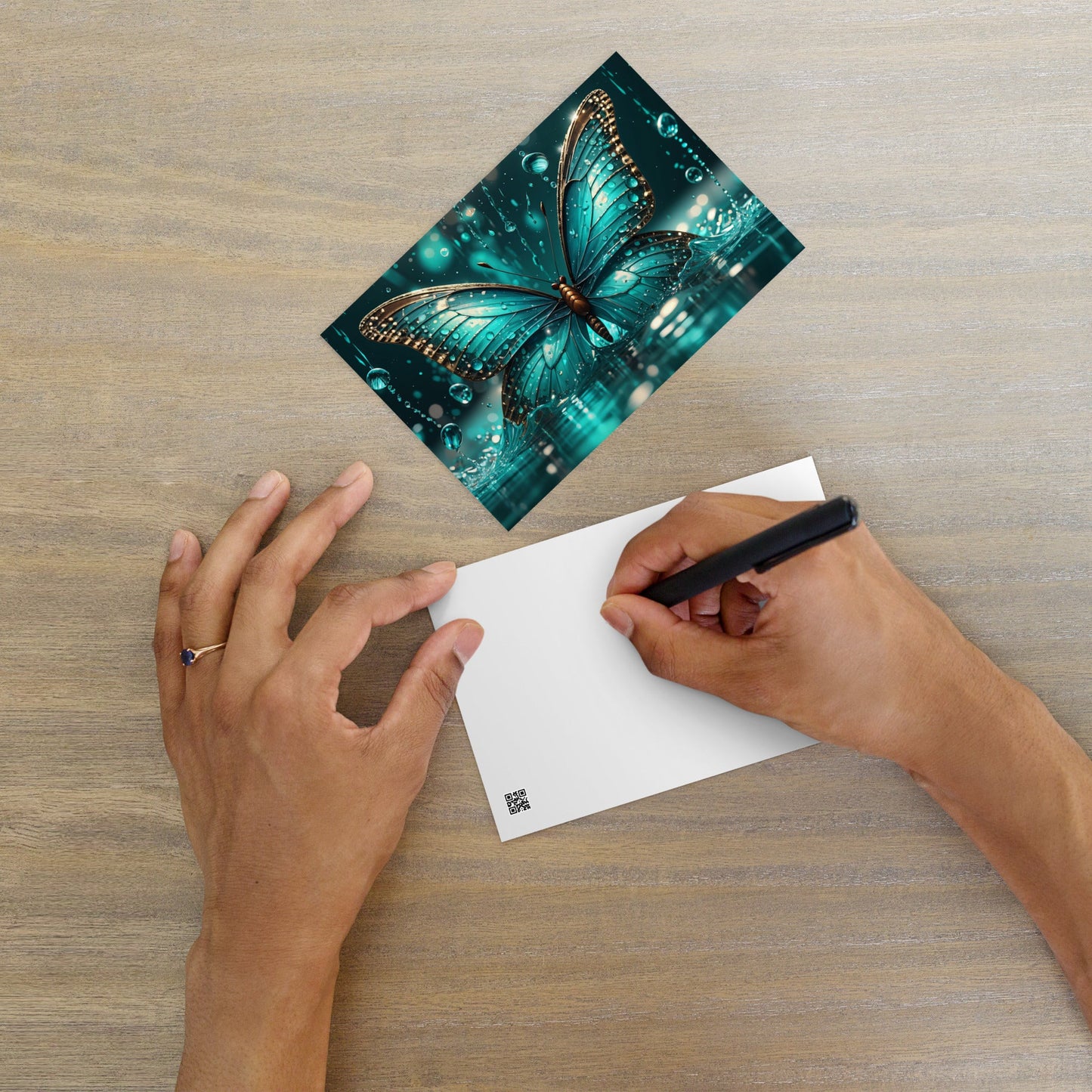 Turquoise Butterfly Standard Postcard - Post Cards - Discovery Co.
